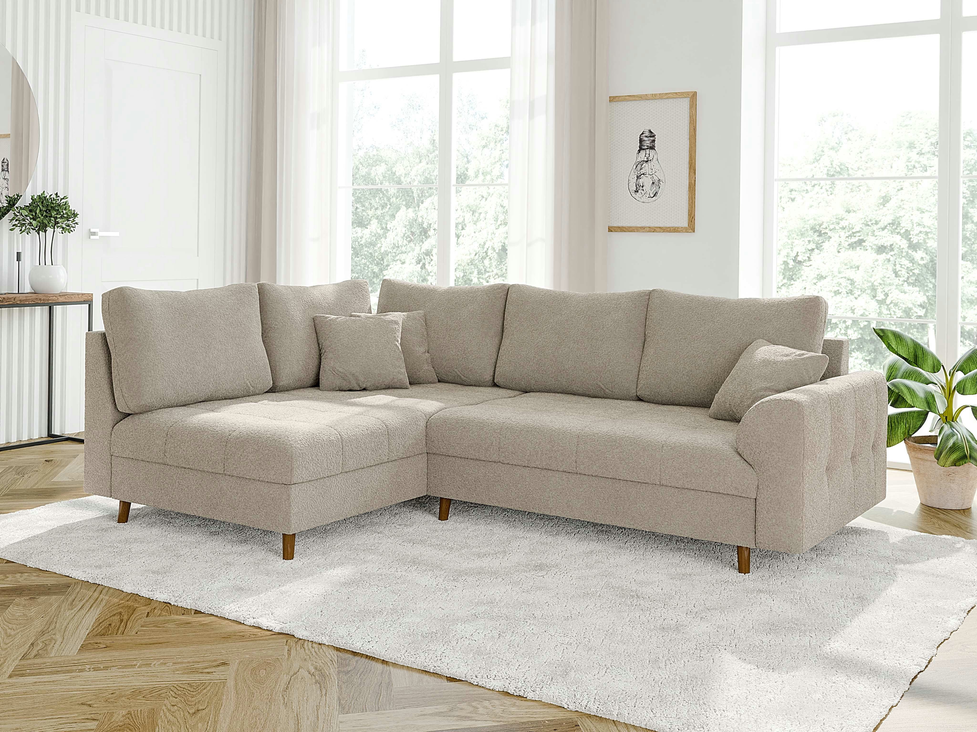 S-Style Möbel Ecksofa Leif mit Braun günstig online kaufen