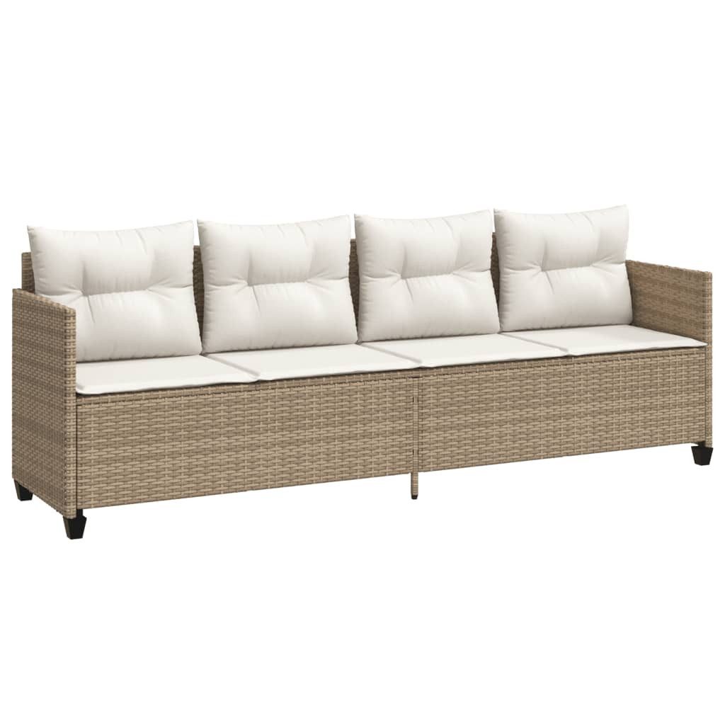 vidaXL Gartenliege Sonnenliege mit Kissen Beige günstig online kaufen