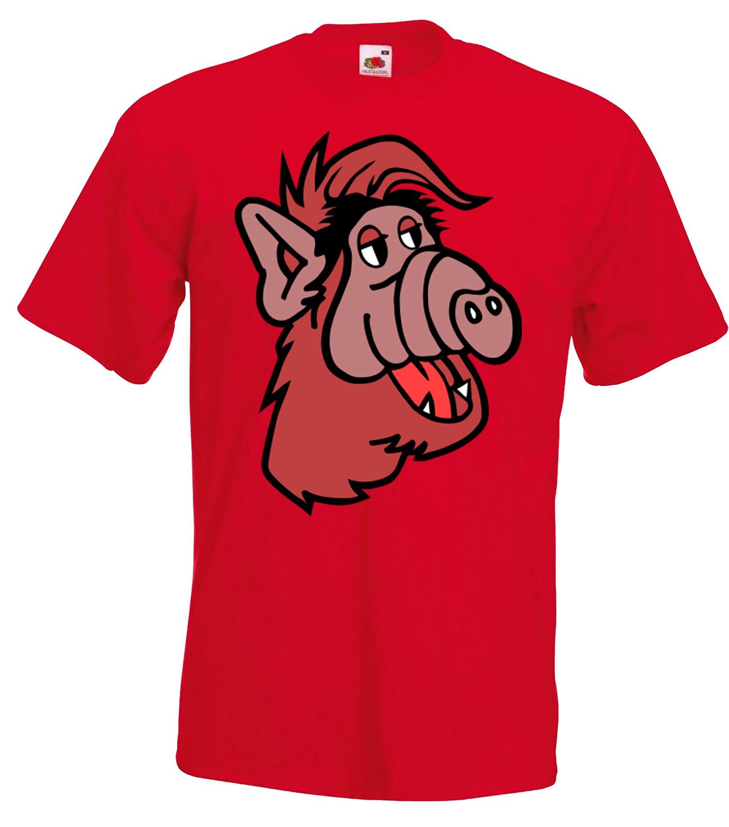 Youth Designz T-Shirt Alf Herren T-Shirt mit trendigem Frontprint Rot