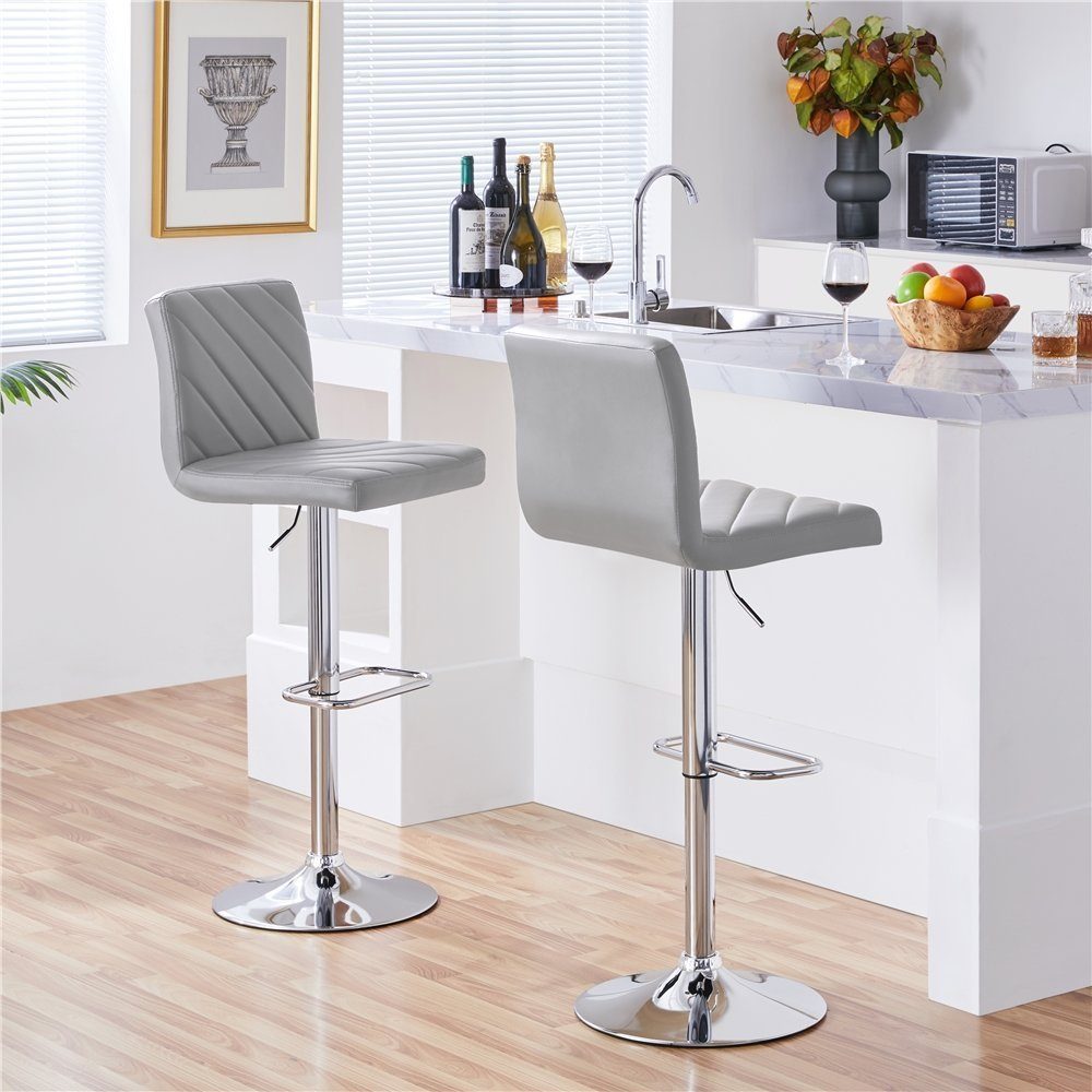 Yaheetech Barhocker (2er), Höhenverstellbare Barstühle mit Fußstütze Drehho günstig online kaufen