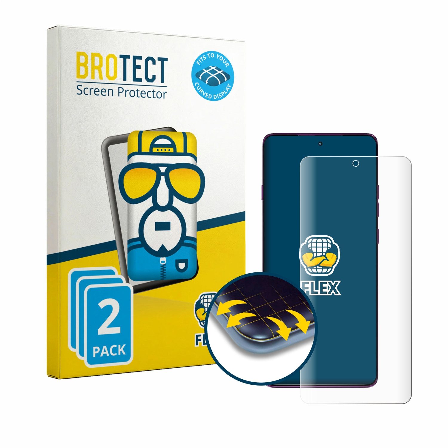 BROTECT Displayschutzfolie Fullscreen Schutzfolie für Motorola Edge 60 Pro, 2 Stück, Displayschutz Folie Fullcover Klar Transparent