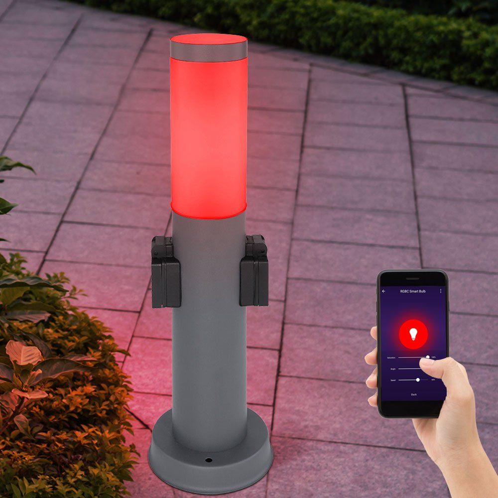 inklusive, Farbwechsel, Tageslichtweiß, Leuchte etc-shop Warmweiß, LED Außen Lampe Wandstrahler, Steckdosen Sockel Steh Kaltweiß, Neutralweiß, Leuchtmittel Garten Smart