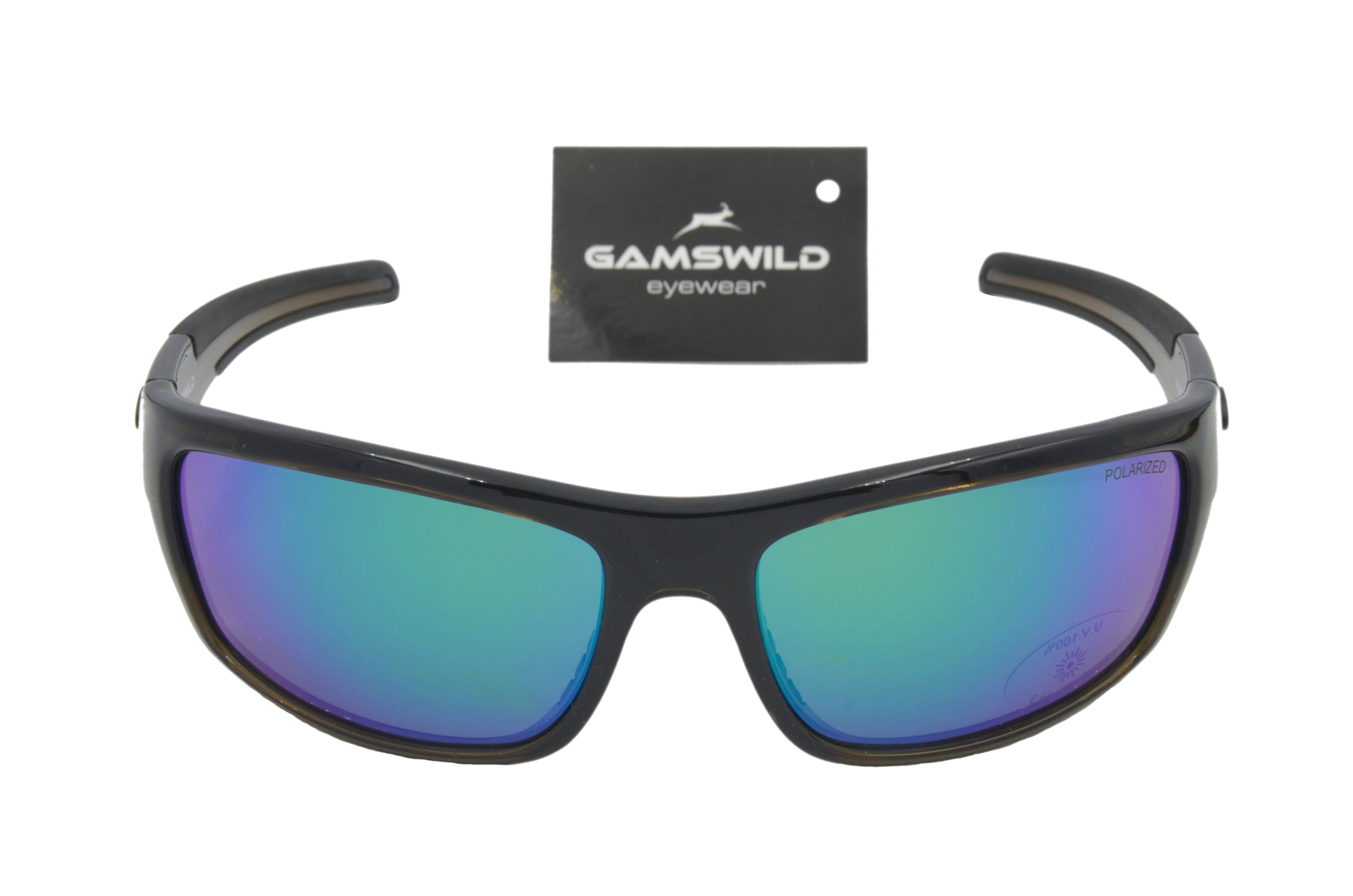 blau, grün-türkis, Sportbrille Gamswild Fahrradbrille schwarz, braun grau, Skibrille WS6034 Sportbrille Sonnenbrille Gläser, polarisierte Damen Herren,