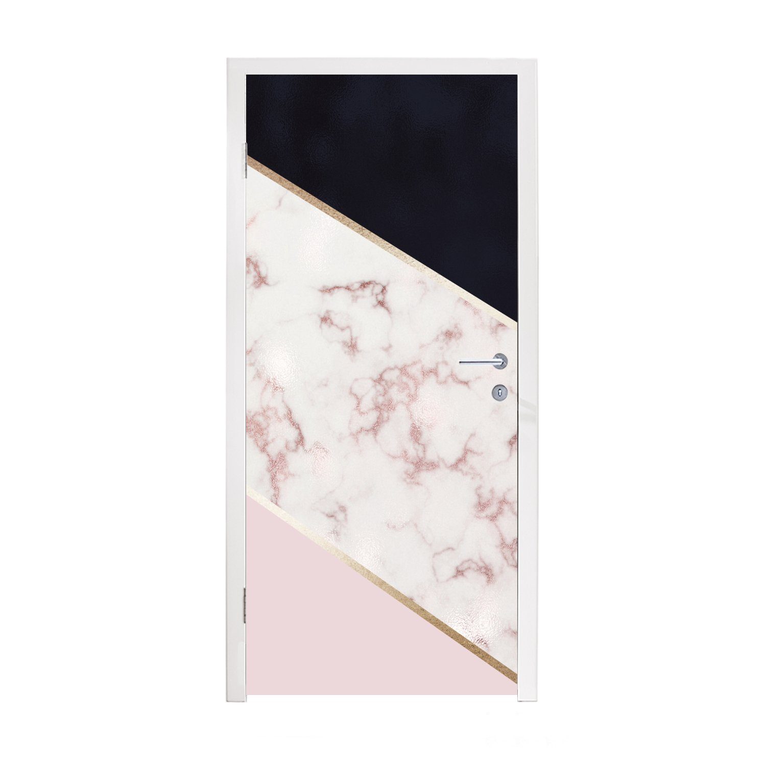 MuchoWow Türtapete Marmor - Roségold - Luxus, Matt, bedruckt, (1 St), Fototapete für Tür, Türaufkleber, 75x205 cm