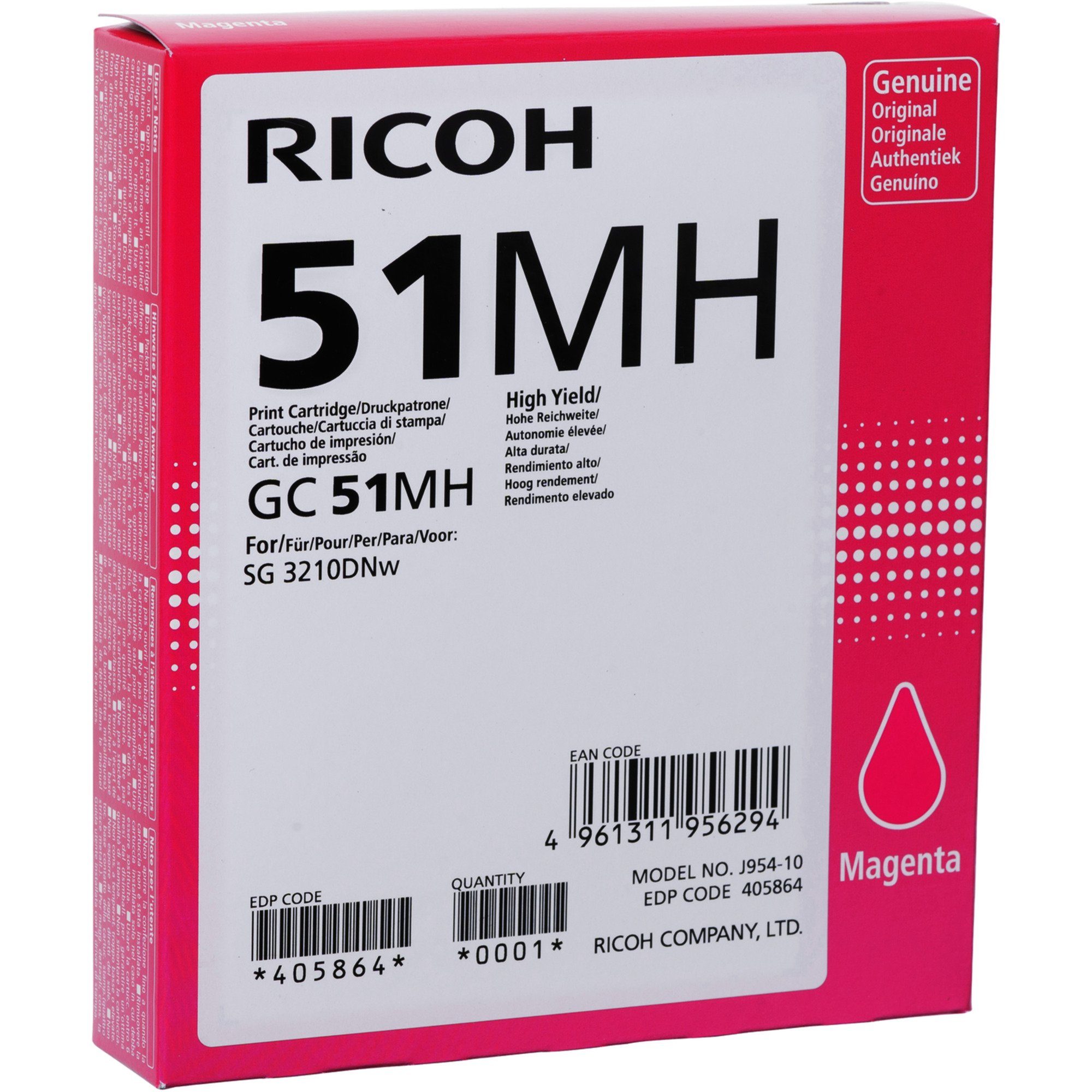 Ricoh Ricoh Tinte magenta 405864 Tintenpatrone