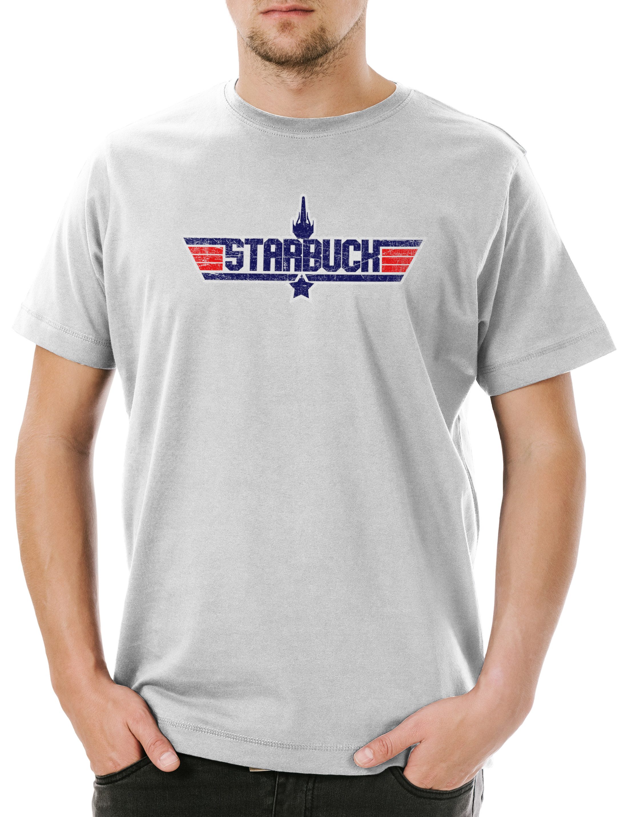Print-Shirt Top Star Starbuck Herren T-Shirt Battle 80s Kara Tomcat Gun Lieutenant