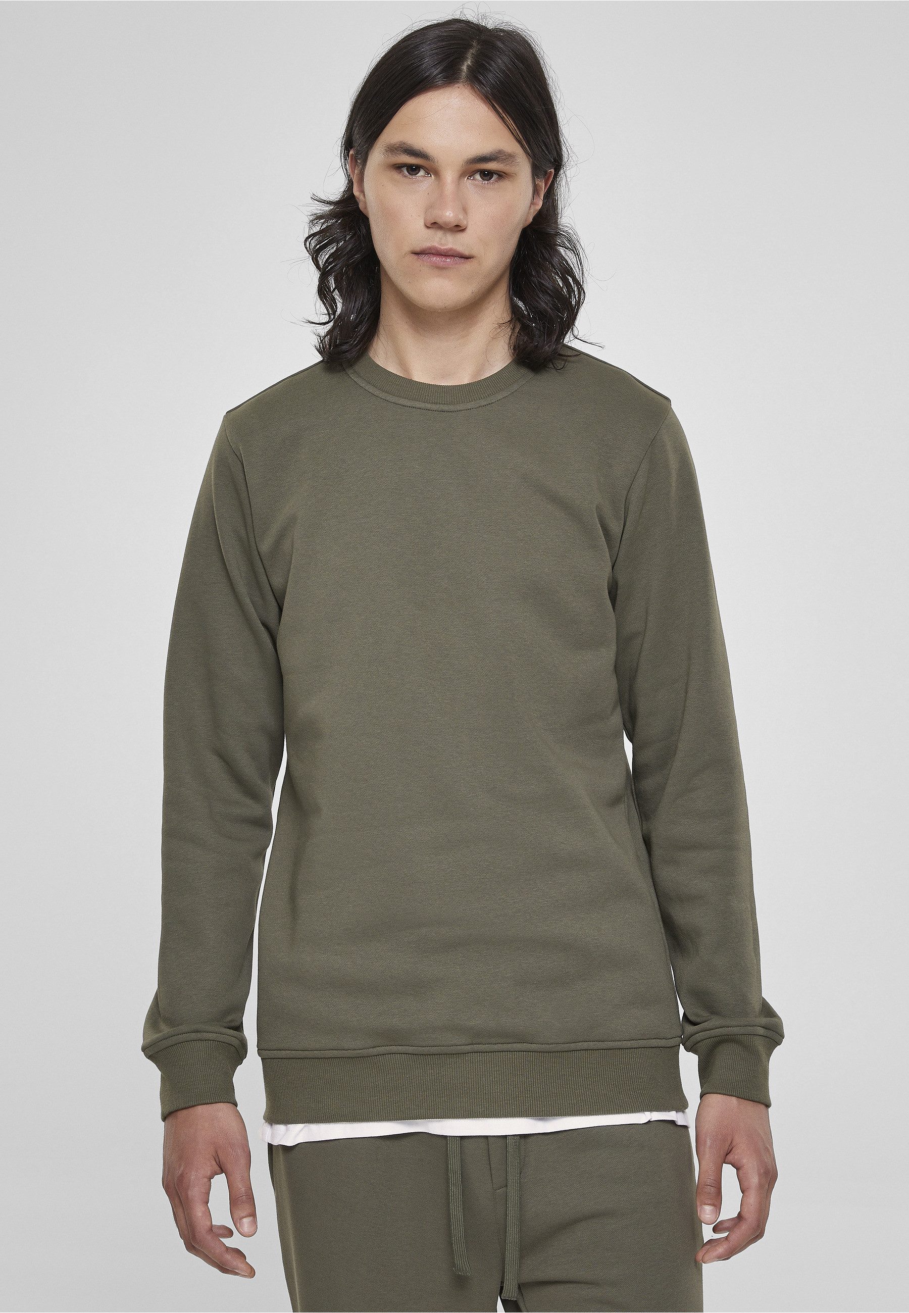URBAN CLASSICS Rundhalspullover Urban Classics Herren Basic Terry Crew (1-tlg)