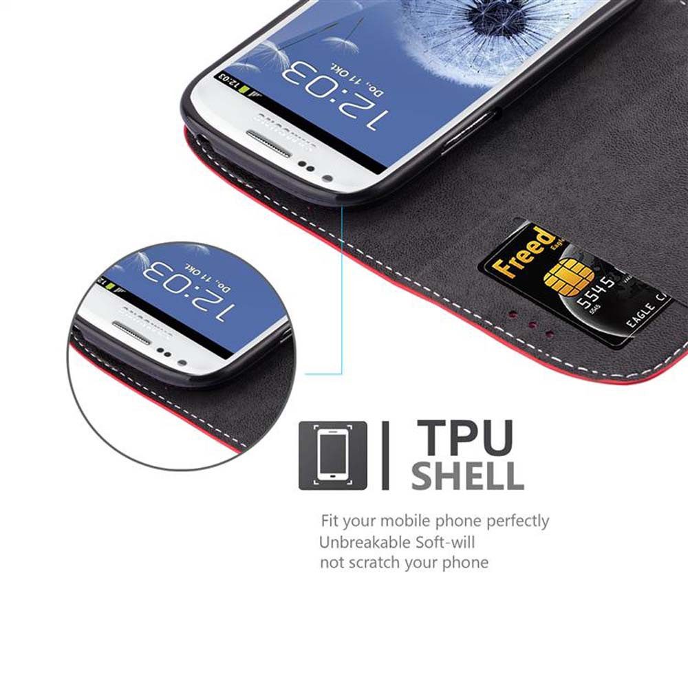 Cadorabo Handyhülle für Samsung Galaxy S3 MINI Hülle Samsung Galaxy S3 MINI, Klappbare Handy Schutzhülle - Hülle - mit Standfunktion und Kartenfach