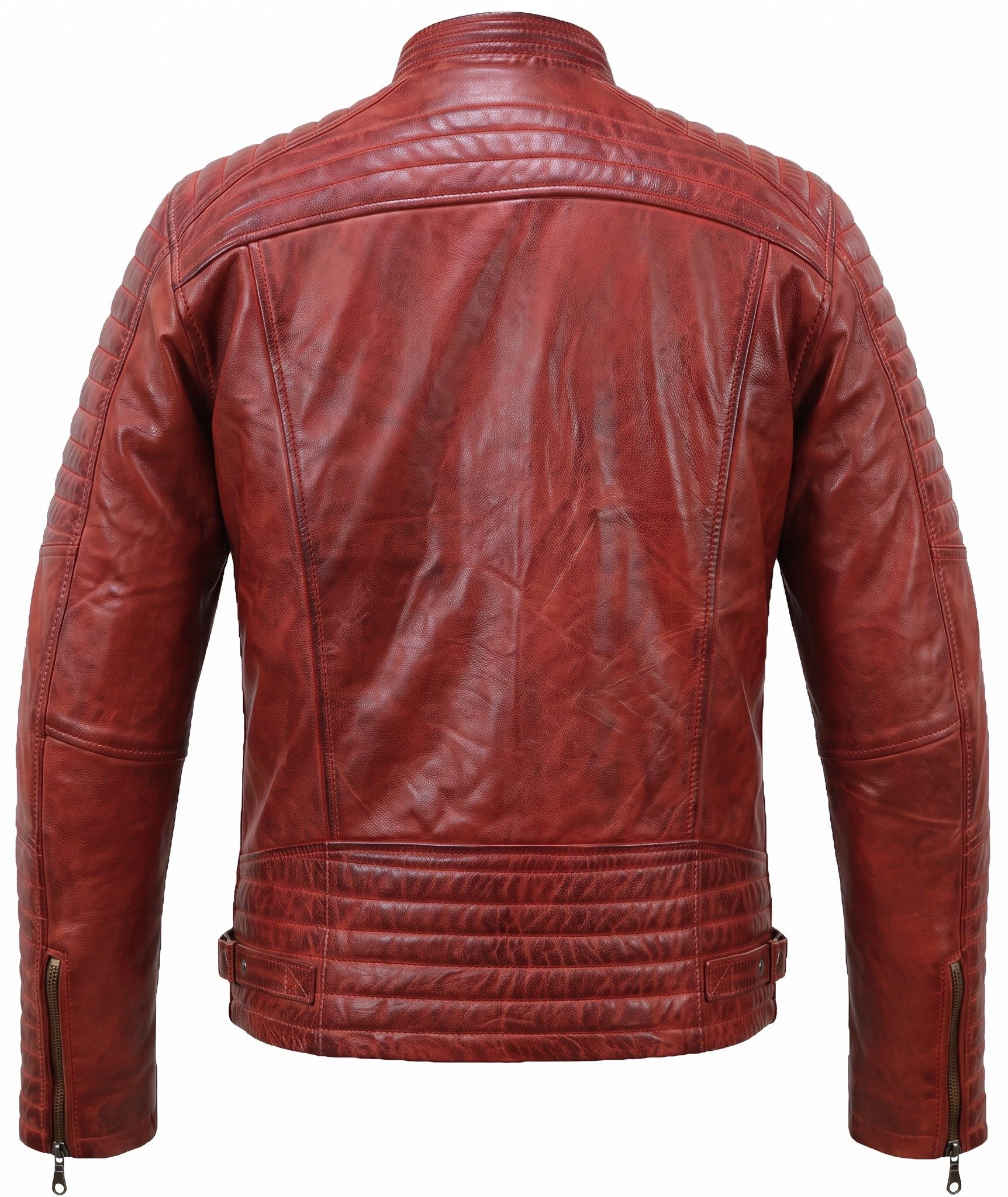 MDM Bikerjacke Herren Lamm Nappa Lederjacke Leichte Sommer Biker Lederjacke – Bild 5 von 5