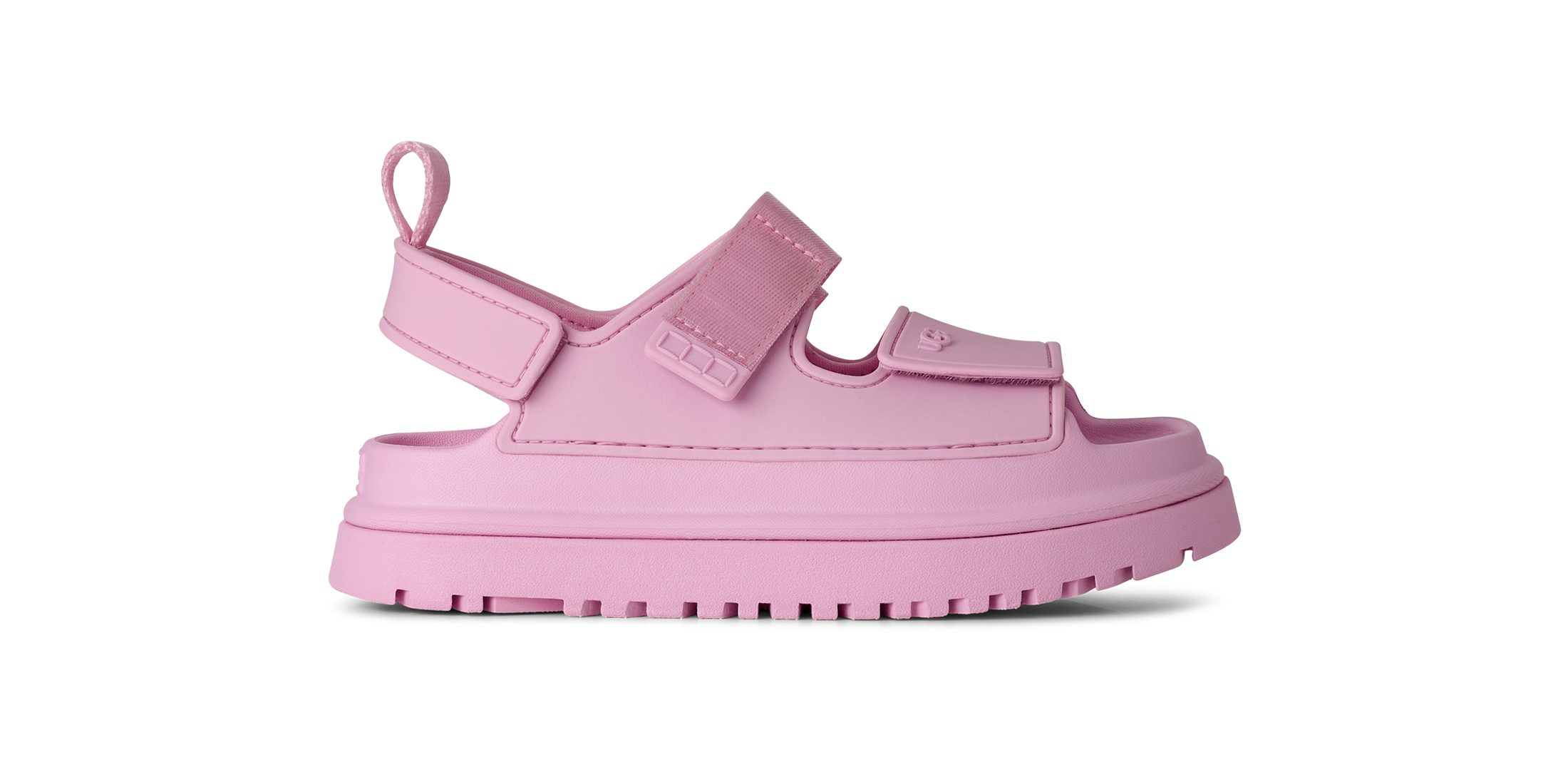 UGG K GOLDENGLOW Badesandale, Sommerschuh, Poolslides, Plateauabsatz, mit Klettverschluss