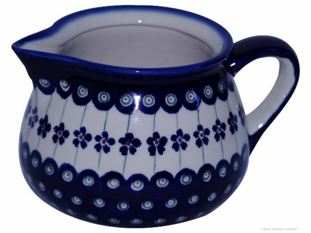 Bunzlauer Keramik Kanne Bunzlauer Keramik 1L Milchkrug Kanne 19,4x10,8cm, Dekor 166a, 1,00 l