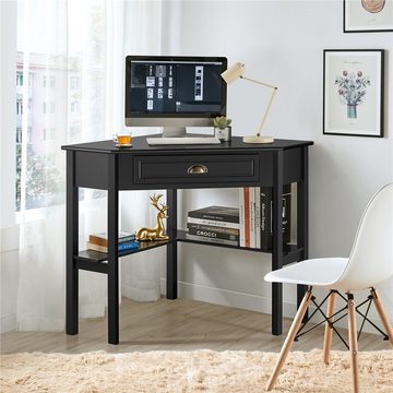 Yaheetech Schreibtisch, Ecktisch Platzsparender Computertisch mit Schublade