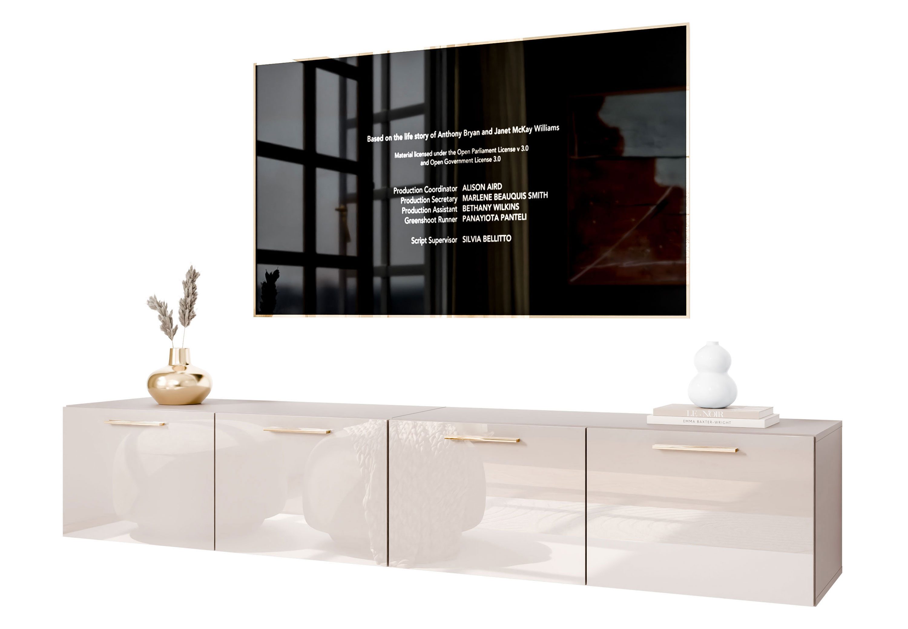 Lookway TV-Schrank AURA KASCHMIR GLOSS 200 cm Hängeschrank mit Led Beluchtu günstig online kaufen