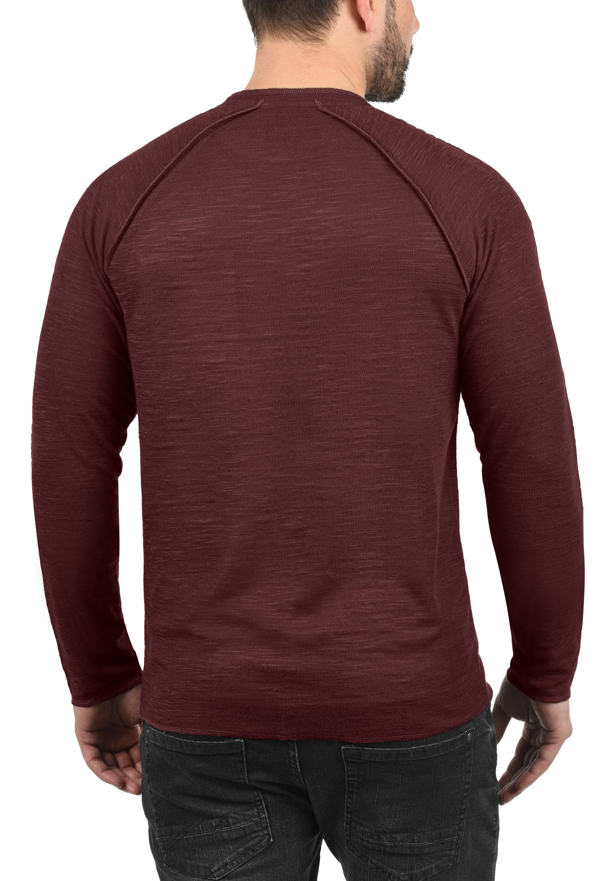 (0985) Sweatshirt Red SDDon !Solid Sweatpullover Brusttasche mit Wine