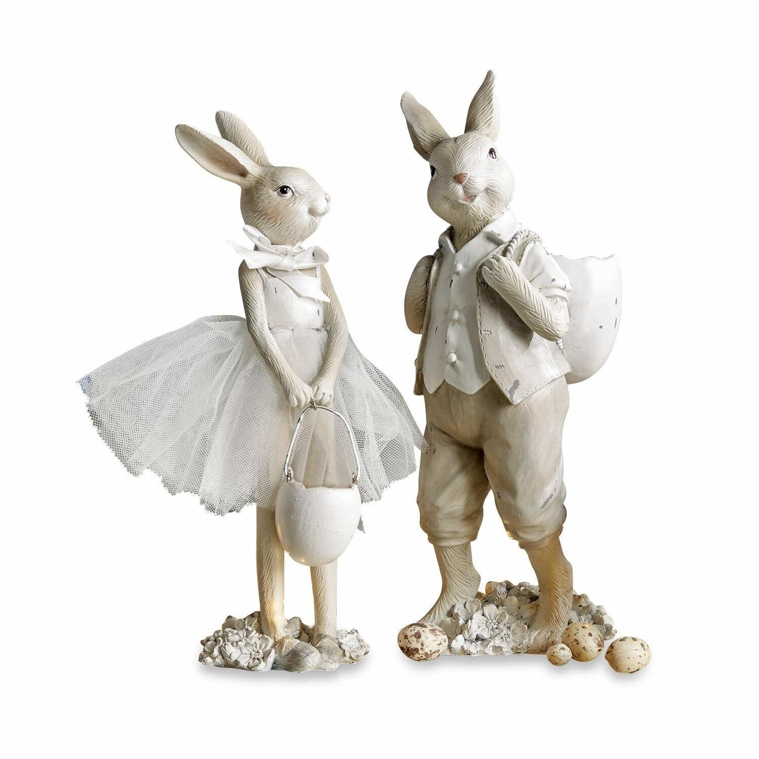 Mirabeau Osterfigur Hase 2er Set Perpignan beige