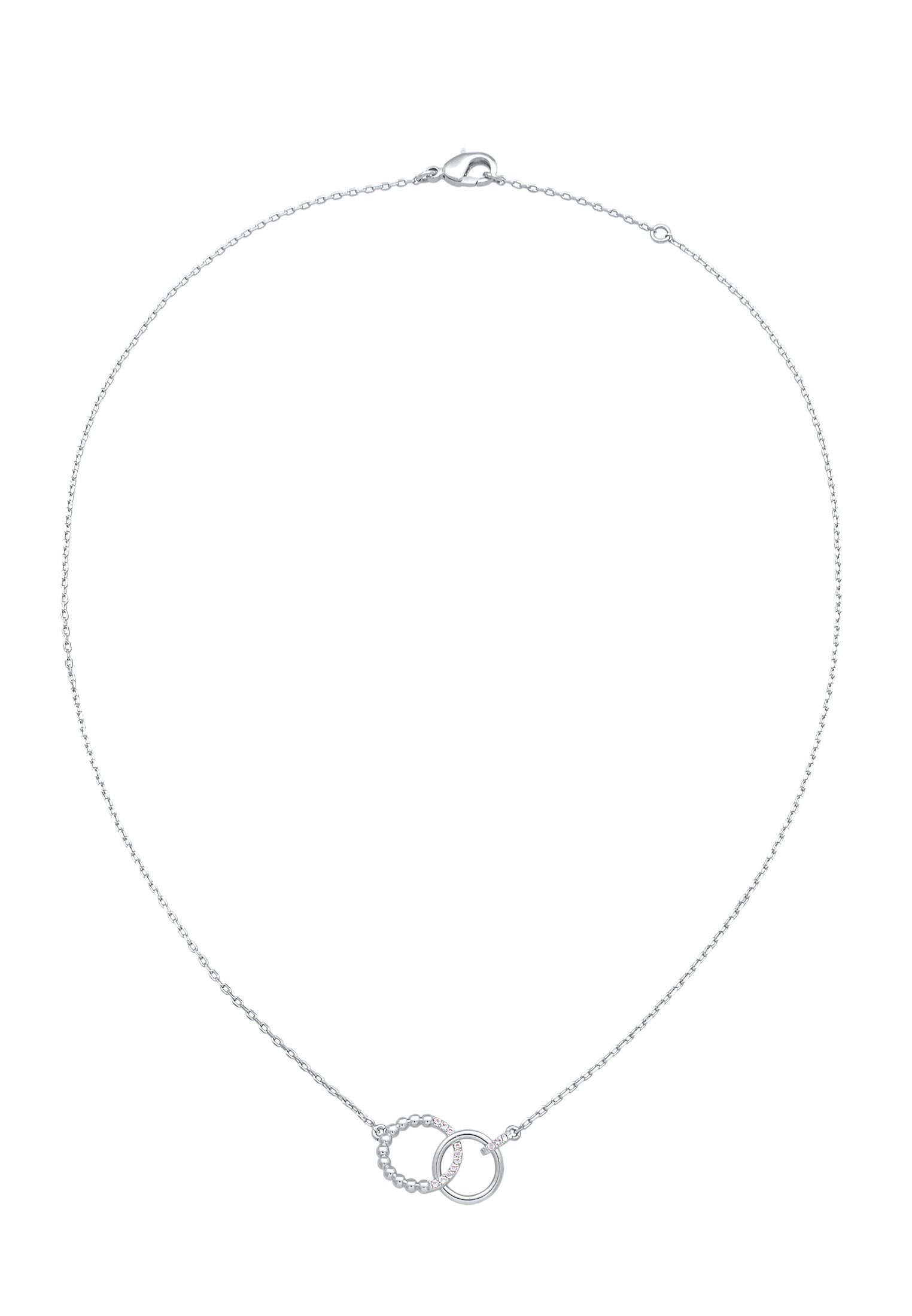 Elli Kette mit Anhänger Ringe Infinity Kristalle Silberfarben für Damen günstig online kaufen