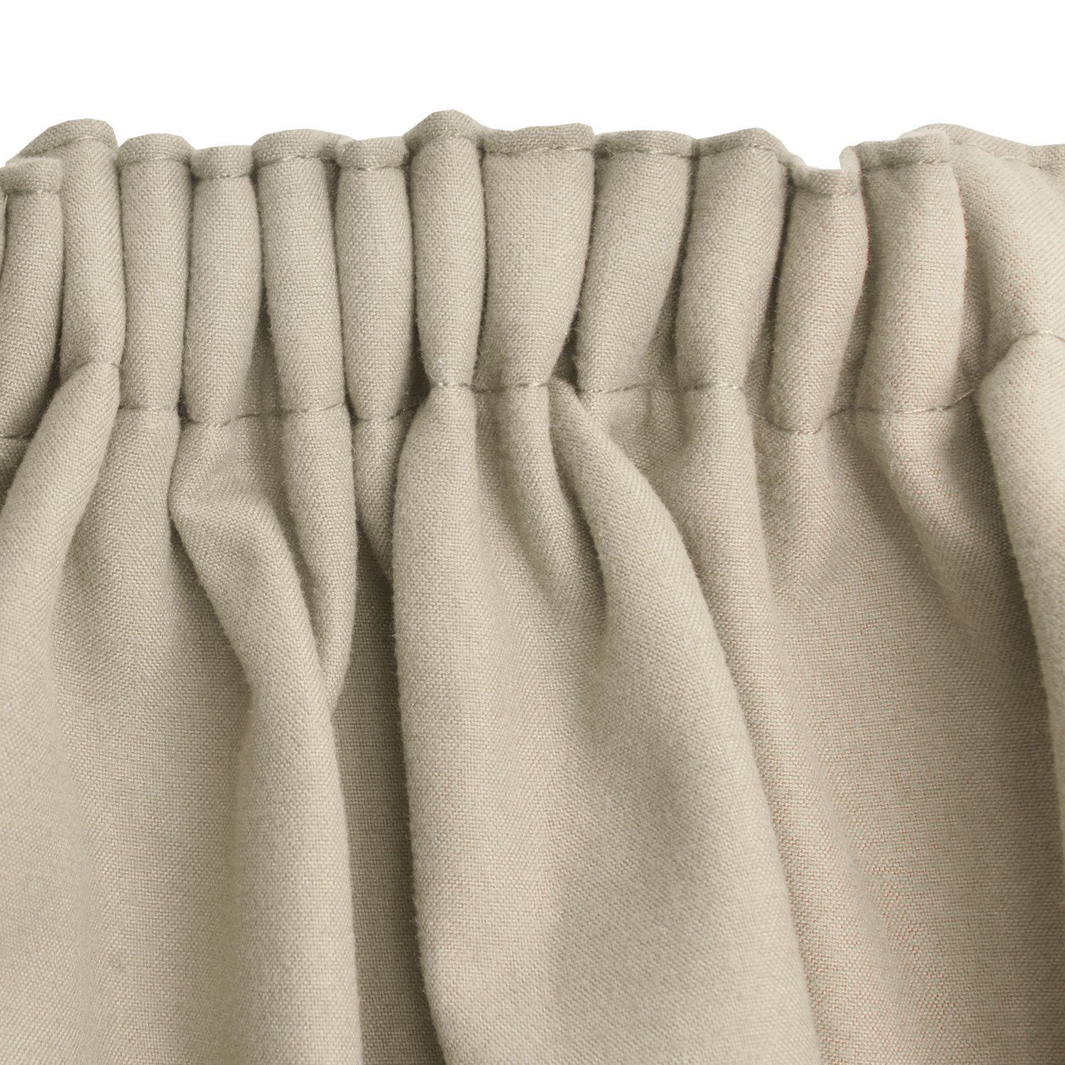 Beautissu Vorhang 2er Set Thermovorhang Gardine Creme Amelie TK, 140x245cm, Vorhang isolierend Kälte- & Hitzeschutz Universalband Verdunkelnd