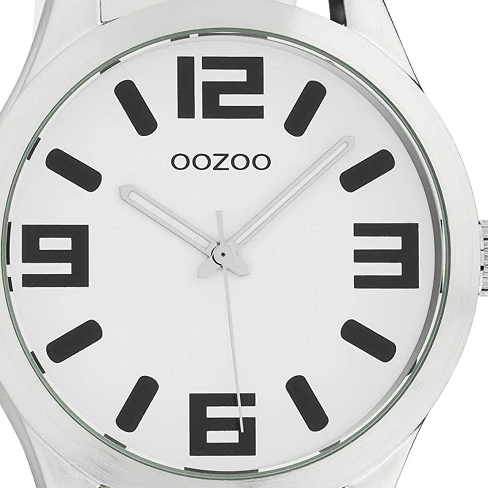 Damen Quarzuhr (ca. 46mm) Lederarmband, Oozoo groß Armbanduhr C1050, Damenuhr rund, OOZOO Timepieces Fashion-Style extra