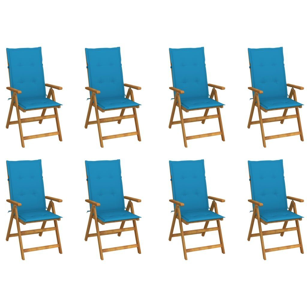 furnicato Gartenstuhl Klappbare Gartenstühle mit Kissen 8 Stk. Massivholz Akazie | Stühle