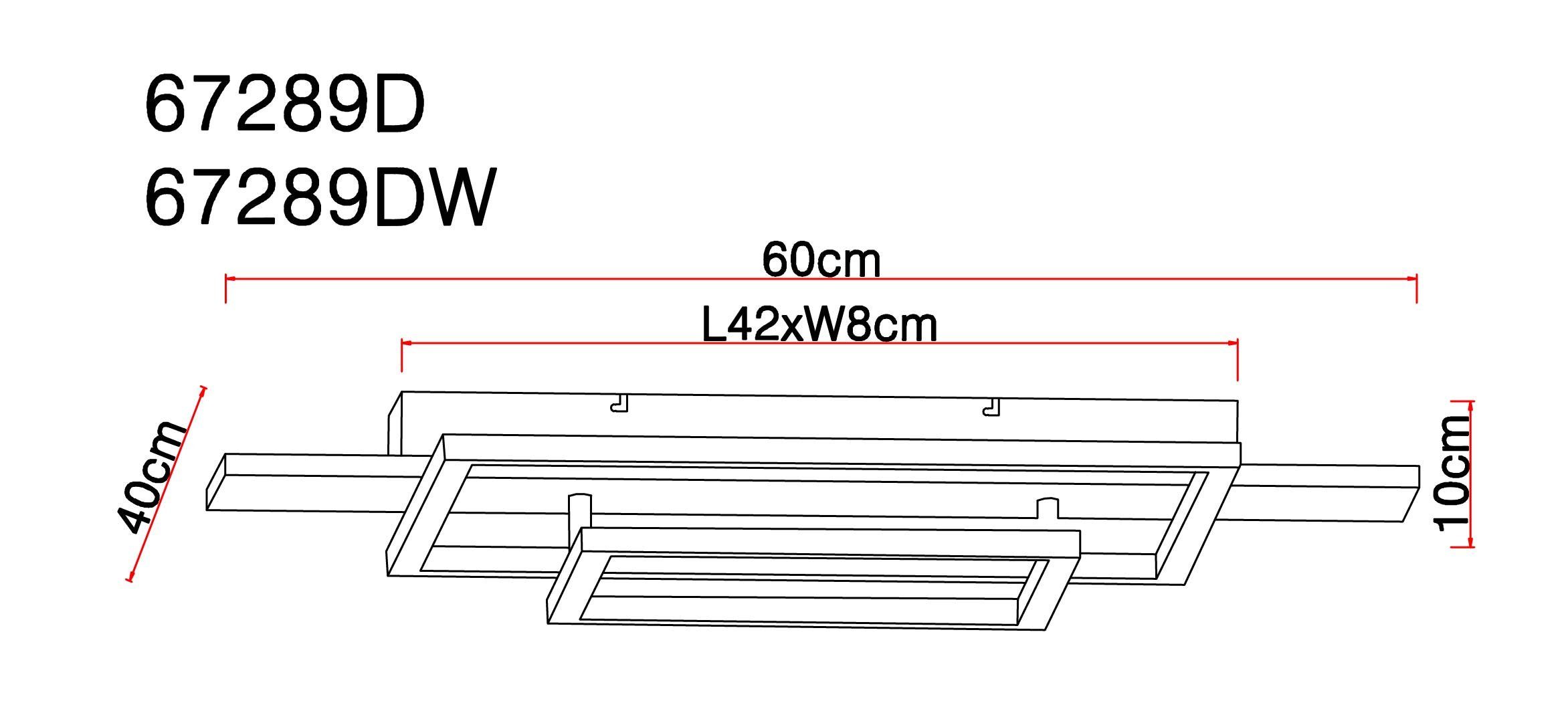 GLOBO LEUCHTEN Deckenleuchte VANNI Lighting 60x40x10 GLOBO 60x40x10 Deckenleuchte cm cm) (LBH LBH Deckenleuchte