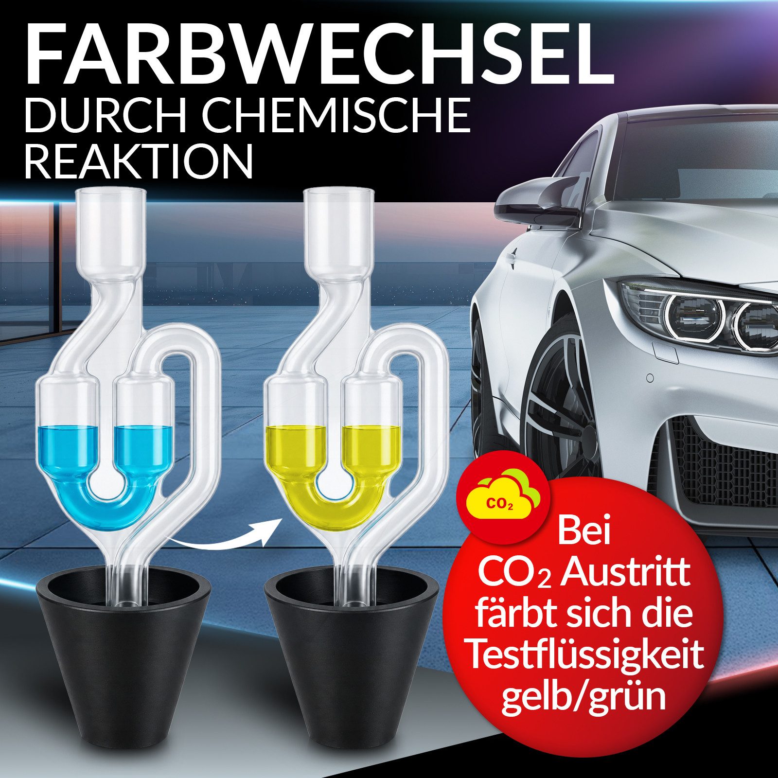 HEIMWERT Kfz-Diagnosegerät Zylinderkopfdichtung Tester Kühlmittel Dichtheitstest