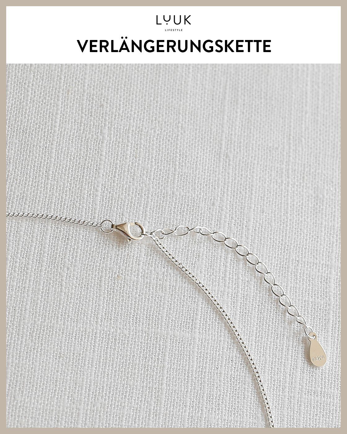 Kreuzanhänger HAPPINESS für Geschenk kirchliche Taufe, LUUK Frauen, 925er Schmuck Kruzifix, und Silberkette LIFESTYLE Silber Silber Kreuz, religiöser und mit Anlässe, Kommunion Sterling Geschenkkarte, für