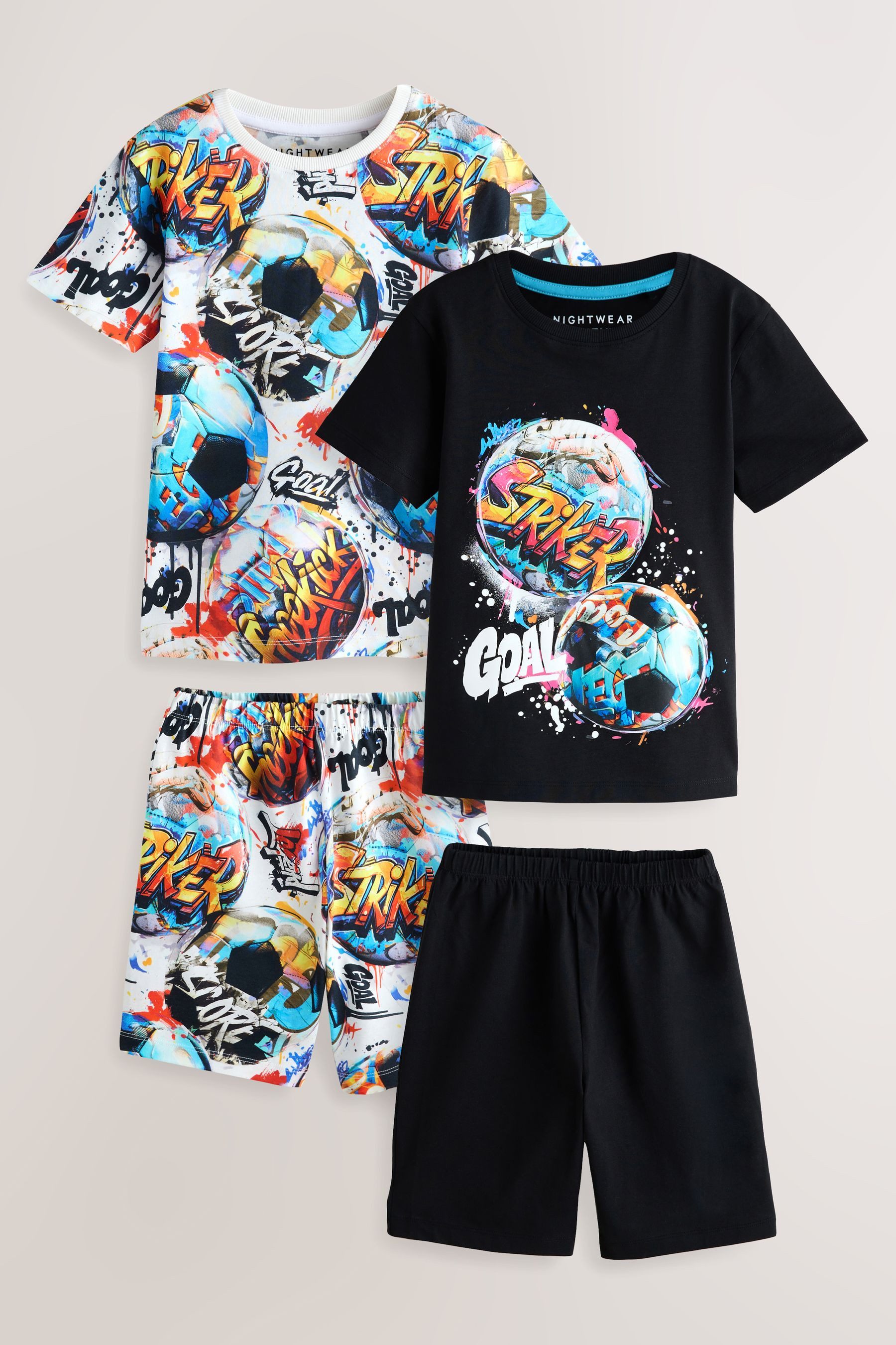 Next Pyjama 2er-Pack kurze Schlafanzüge aus 100 % Baumwolle (4 tlg) – Bild 4 von 5