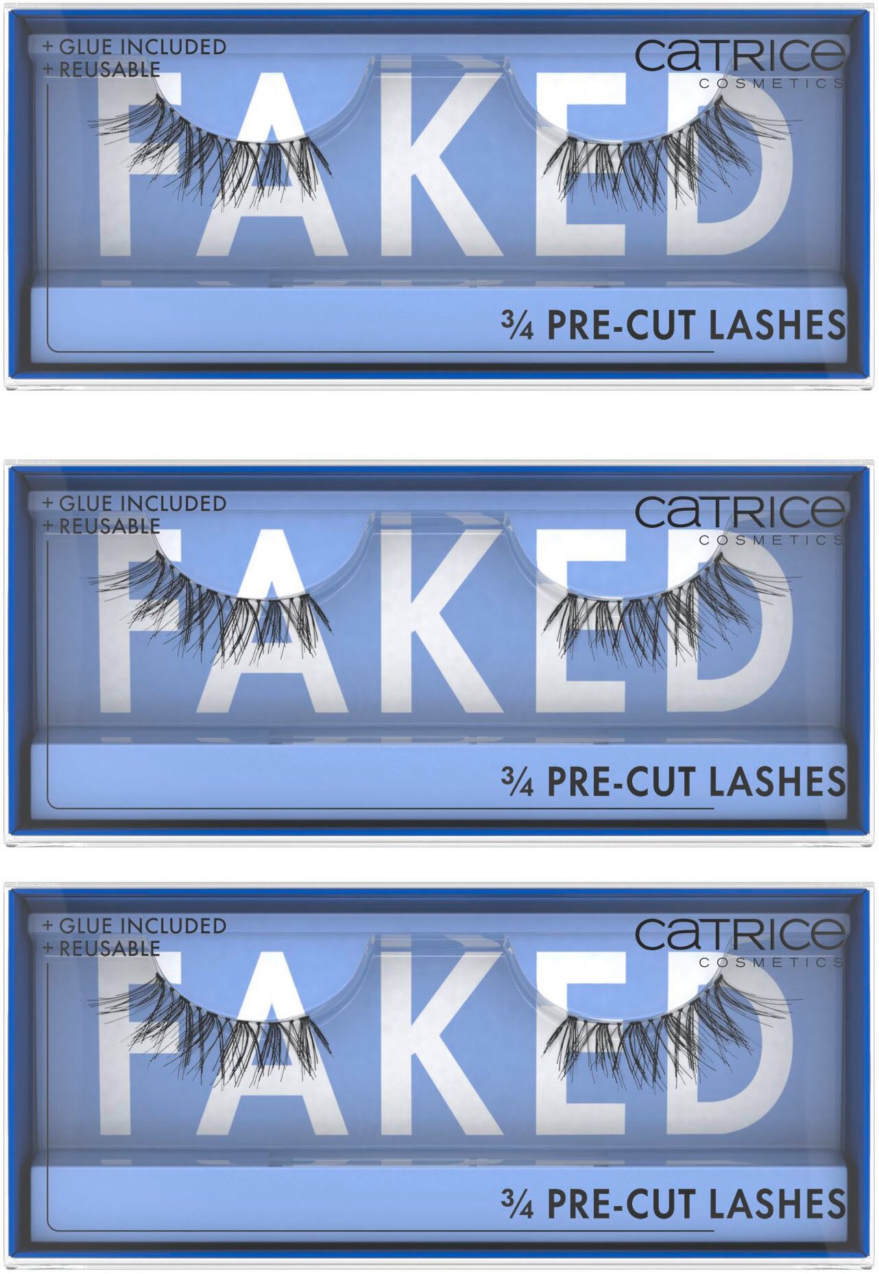 Catrice Bandwimpern Faked 3/4 Pre-Cut Lashes, Set, 3 tlg., mit natürlichem Effekt
