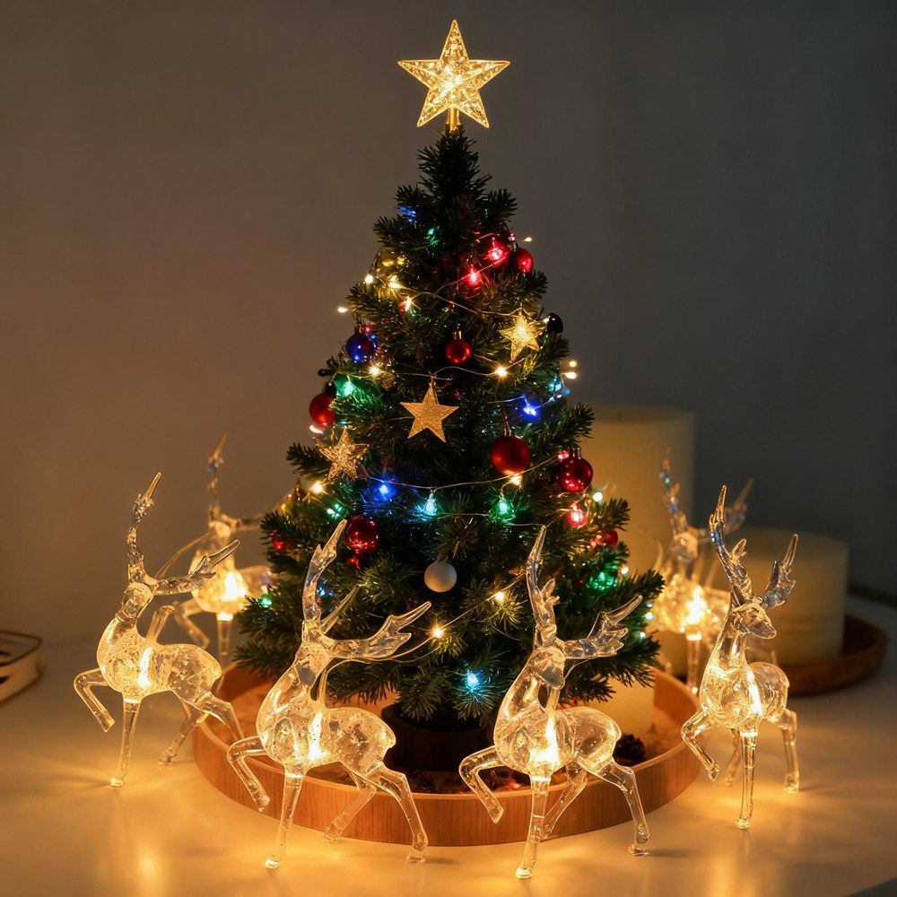 Coonoor LED-Lichterkette Elch-Lichterkette für fenster Weihnachtsdeko, günstig online kaufen