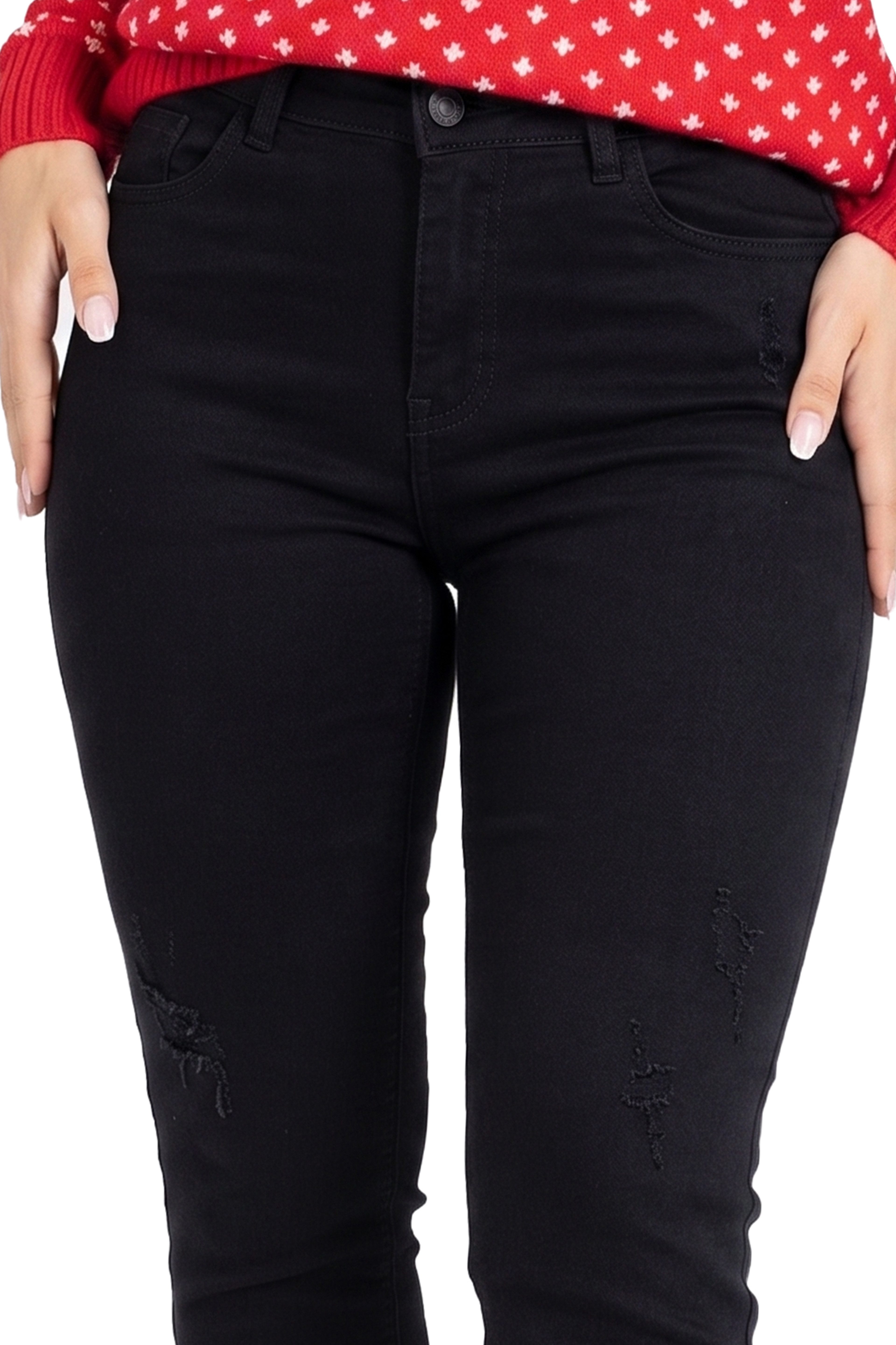 BlauerHafen Destroyed-Jeans BlauerHafen Damen Jeans Skinny Stretch Mid Rise – Bild 4 von 5