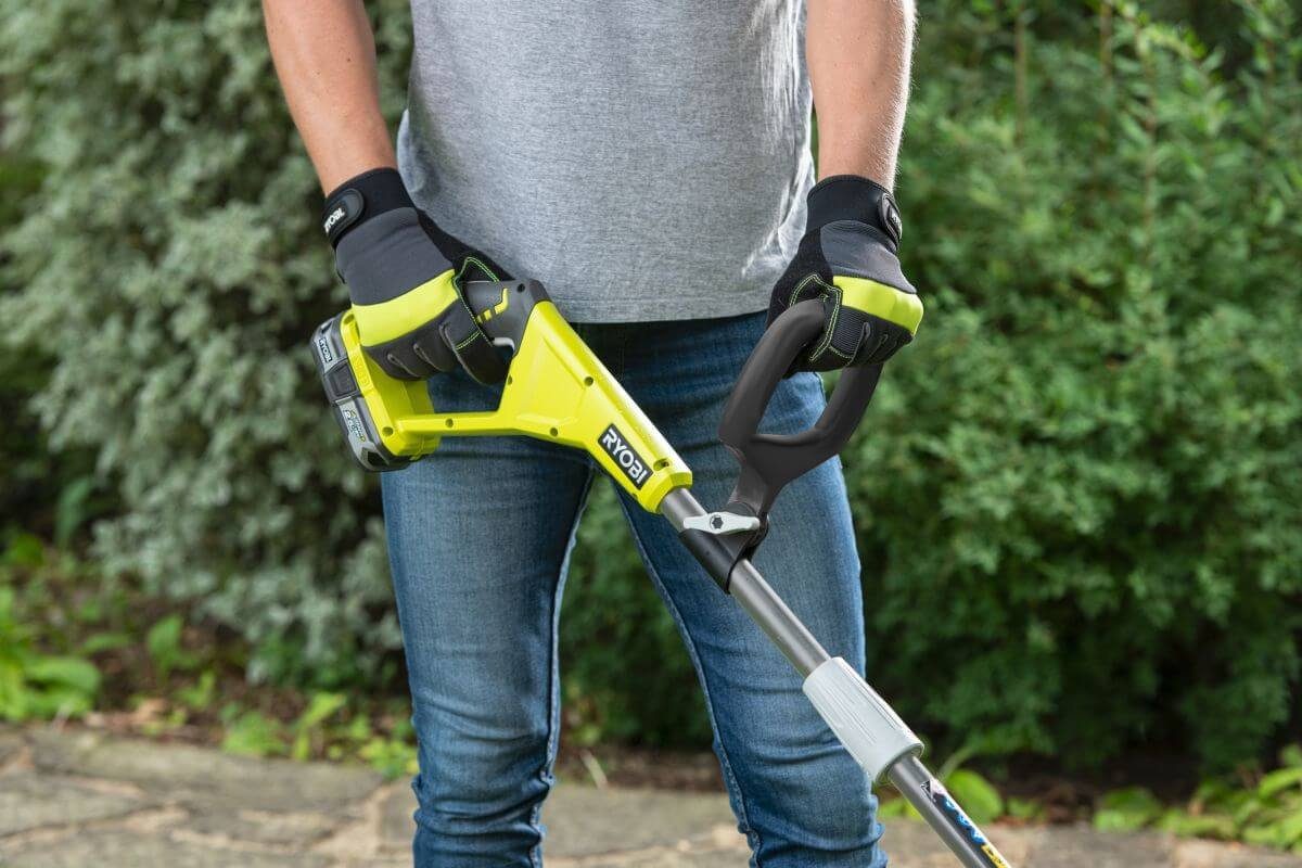 RYOBI Akku-Rasenkantenschneider Ryobi Akku Kantenschneider ONE+ 18 V, 22 cm Messer, Schnitthöhenverste, 22 cm Arbeitsbreite Messer, ohne Akku und Ladegerät