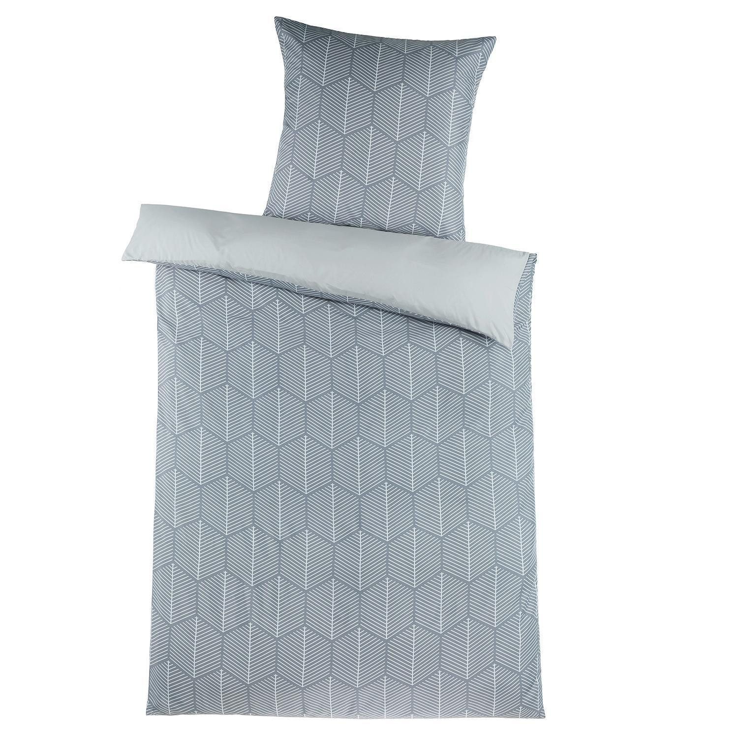 Holiday Heimtex Wendebettwäsche HIGH CLAS, 135 x 200 cm, Silbergrau, 2-teilig, Mikrofaser, 2 teilig, Rautenmuster, mit Reißverschluss, Waschbar bei 30 Grad