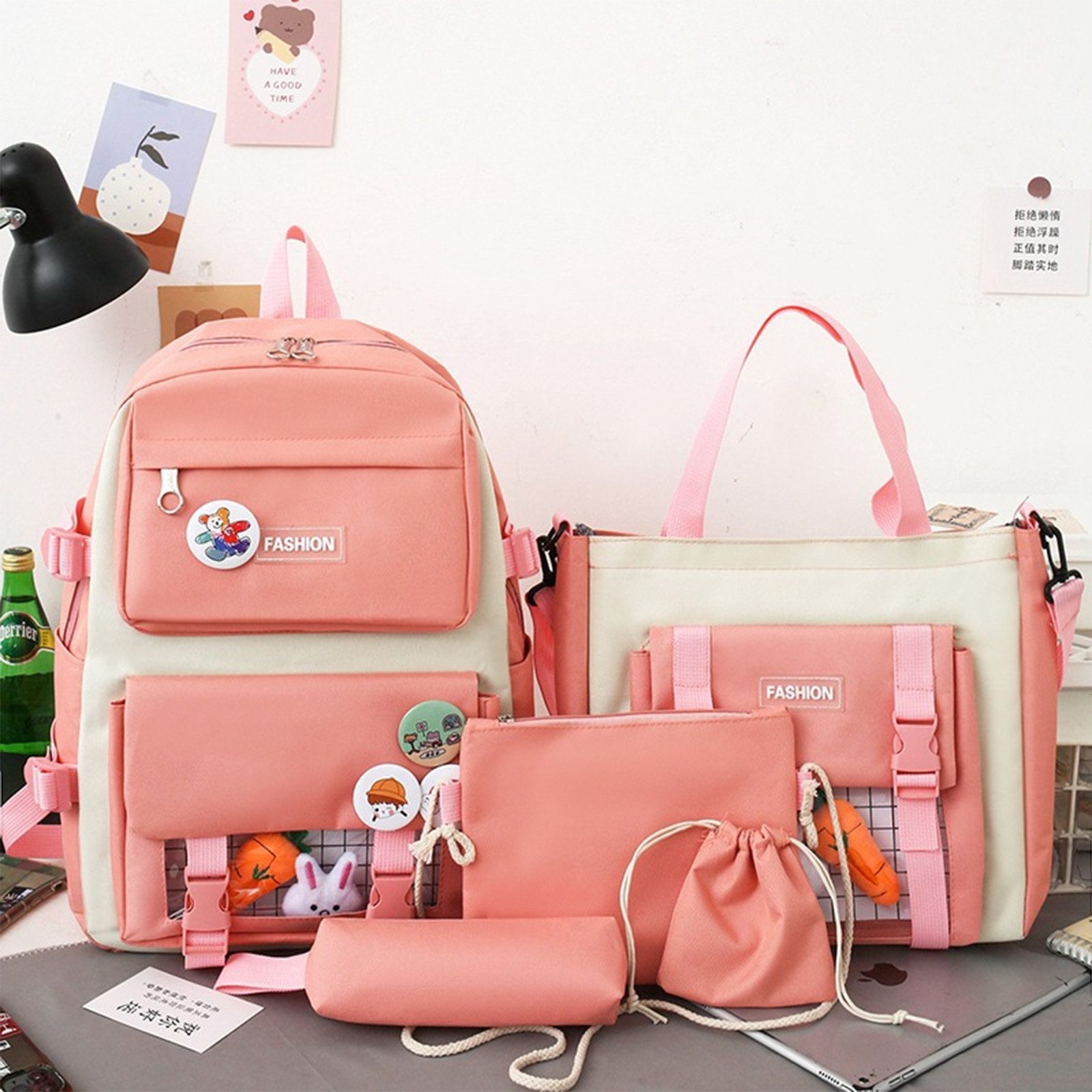 MOPUEA Schulranzen Schulranzen Unique 30L für Frauen, Männer, Jungen (5-tlg) (Kinderrucksack / Schul- & Freizeitrucksack, Wasserabweisender Kinder Rucksack mit vielen Fächern 30×13×40cm), Wasserabweisend, leicht, viele Fächer, gepolstert, robust