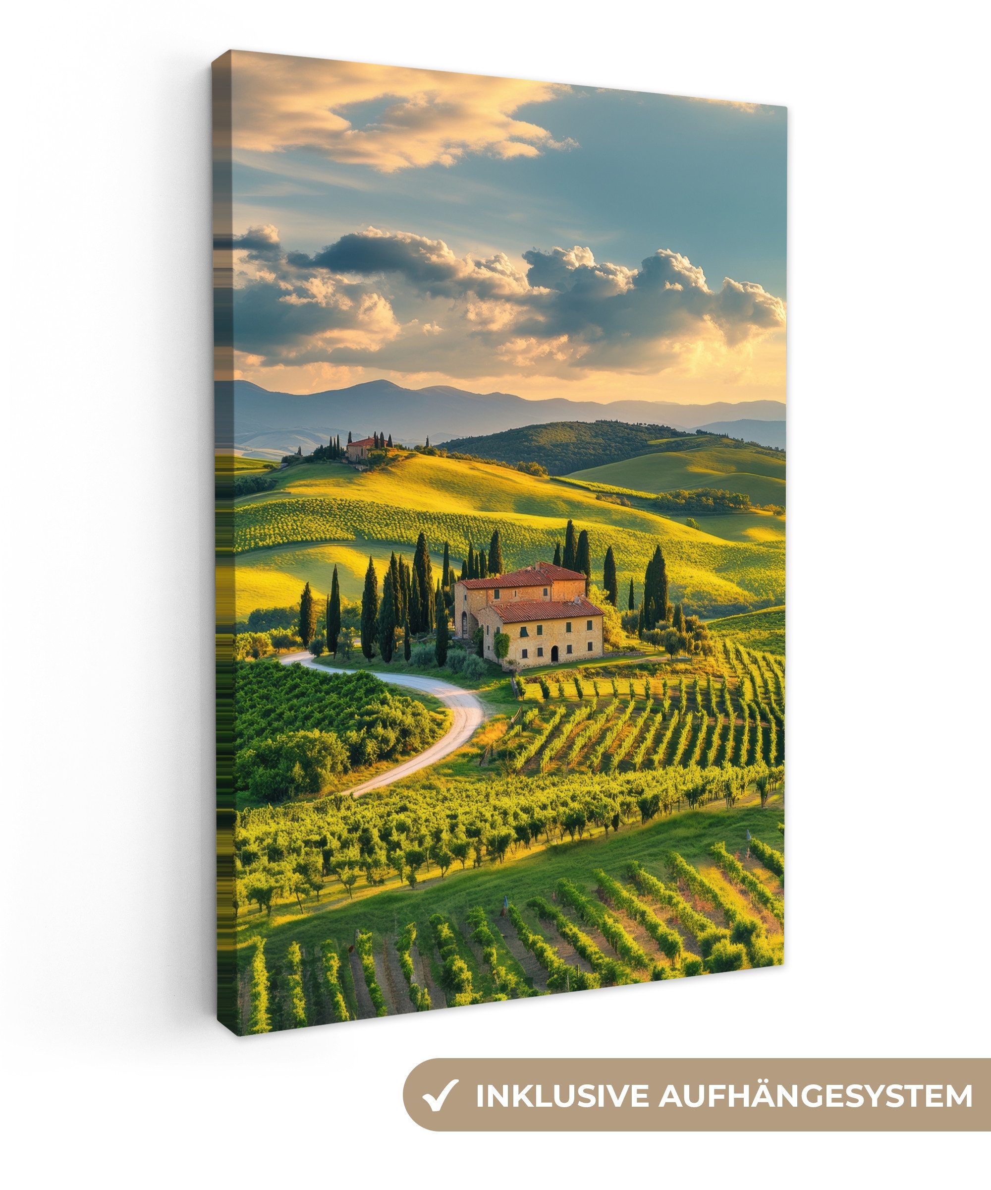 OneMillionCanvasses® Leinwandbild Toskana - Landschaft - Weinberge, Fotodru günstig online kaufen