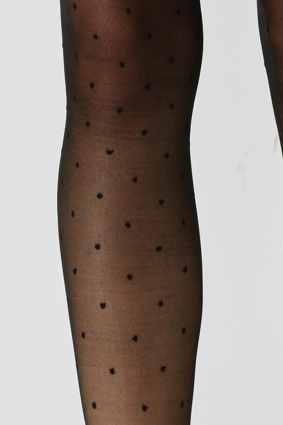 C&CITY Feine 20D Polka Dot 2er-Pack Strumpfhosen Slipper