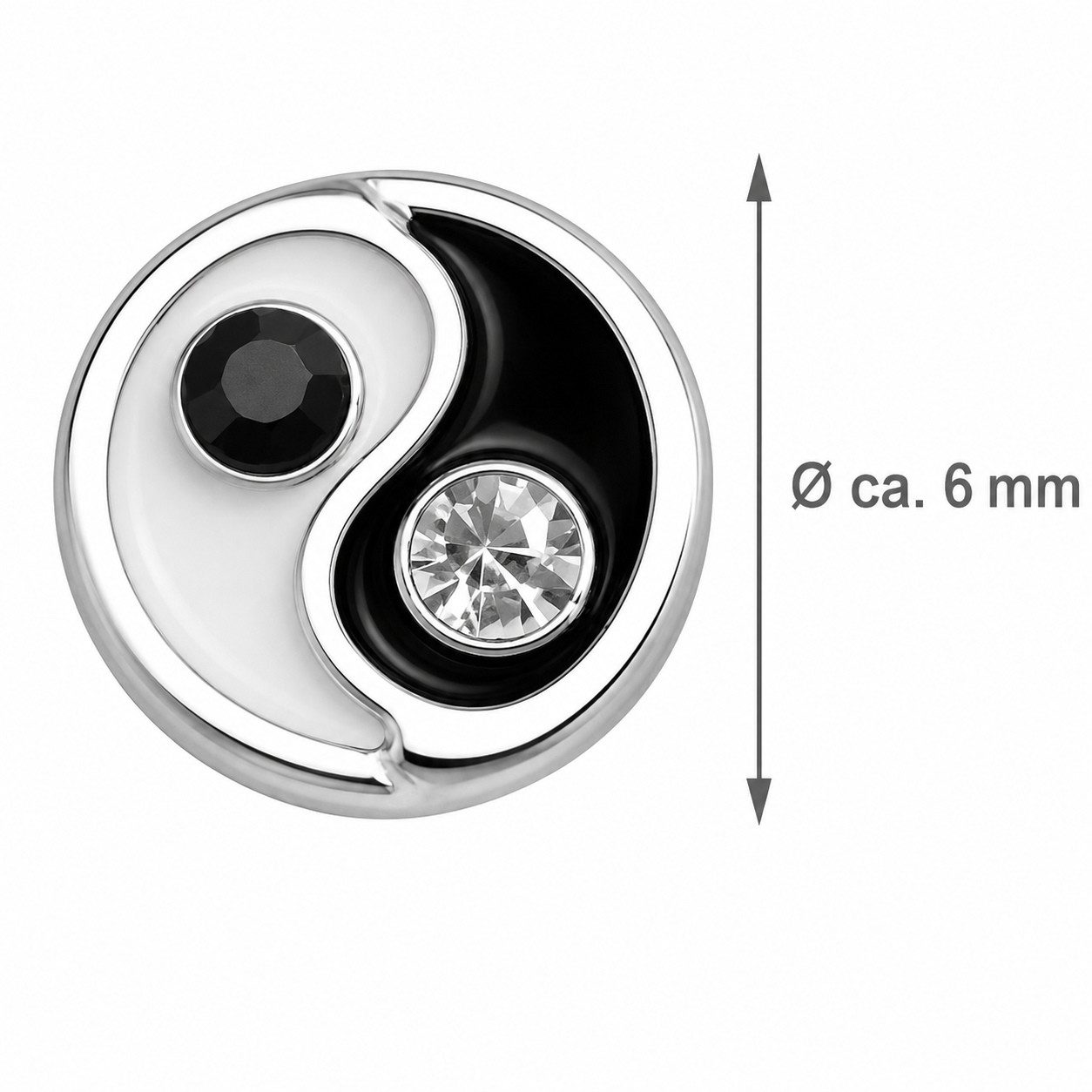 LUISIA® Paar Ohrstecker "Ohrringe Yin Yang mit Kristall von Swarovski®" (2-tlg., inkl. Schmuckbox), 925 Silber