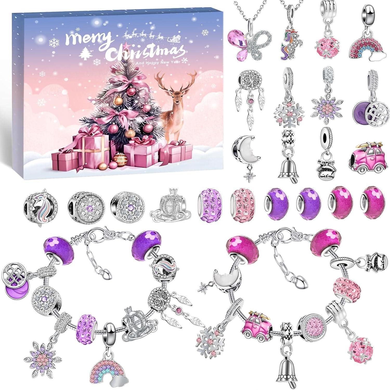 LuxusKollektion Schmuck-Adventskalender Adventskalender 2026 mit Schmuck 24 Überraschungen für Mädchen