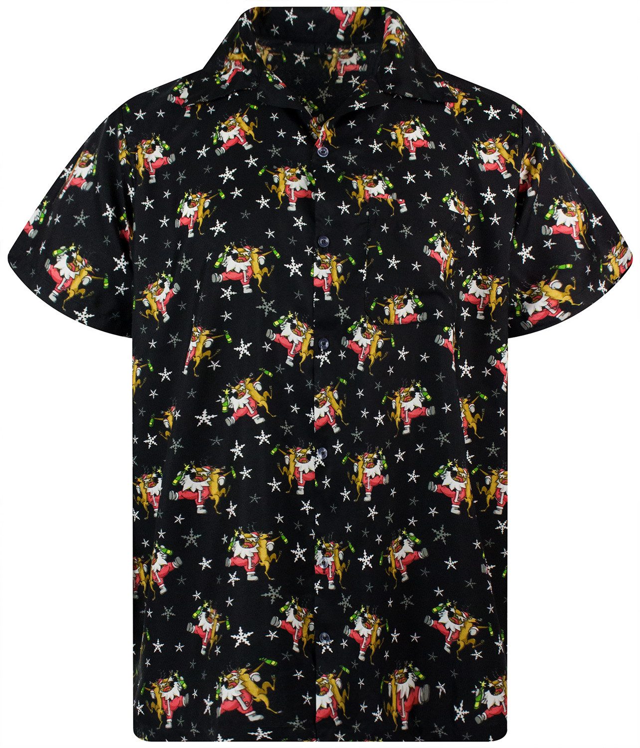 King Kameha Hawaiihemd Christmas Drunk Santa Funky Hawaii-Hemd Kurzarm Fron günstig online kaufen