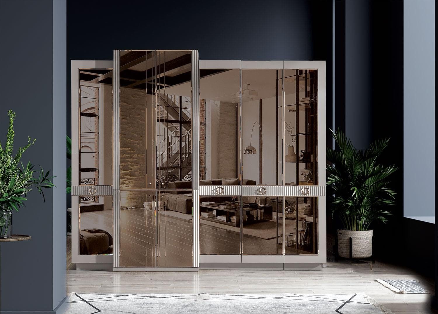 Kleiderschrank Beiger moderner Design-Schrank für stilvolles Schlafzimmermöbel