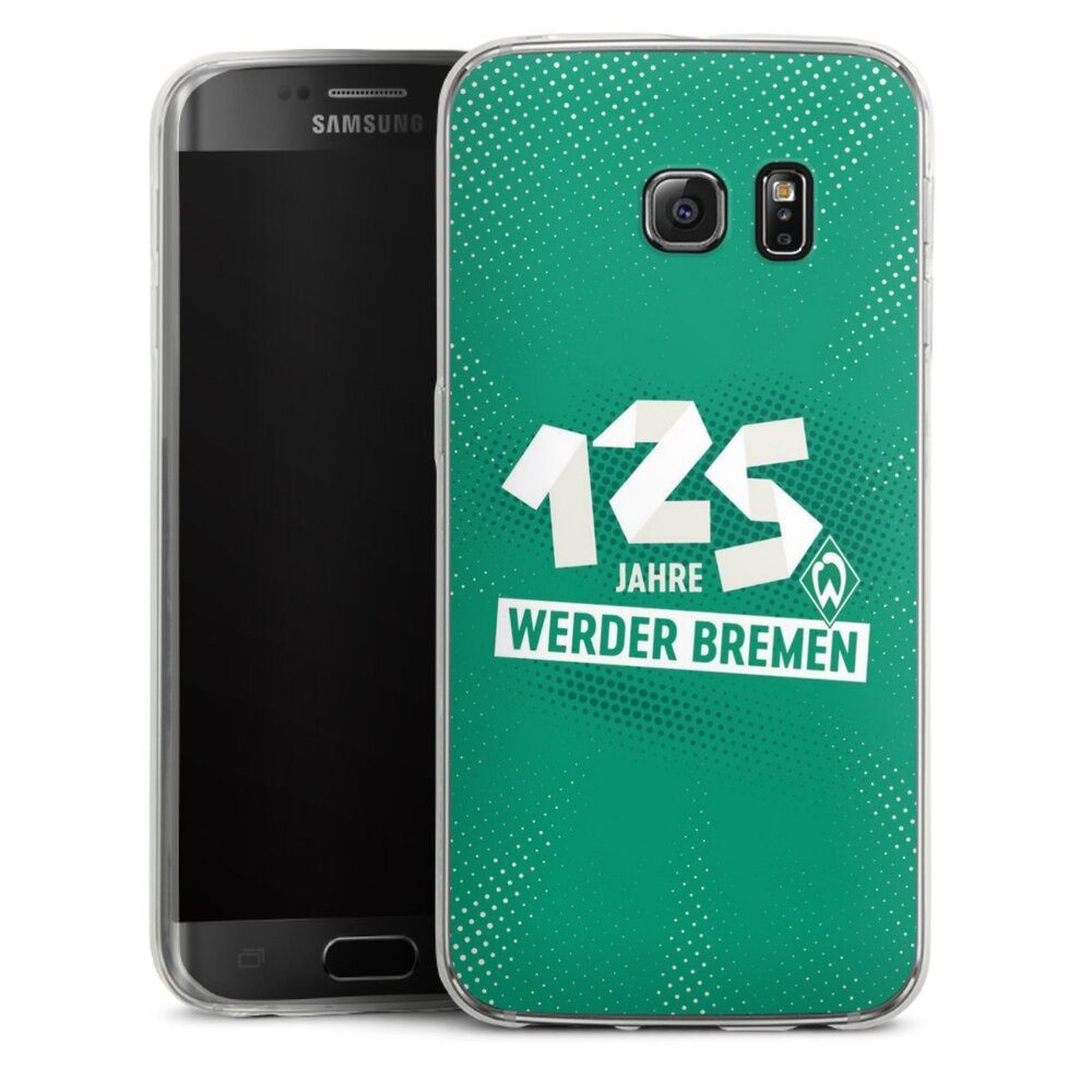 DeinDesign Handyhülle 125 Jahre Werder Bremen Offizielles Lizenzprodukt, Samsung Galaxy S6 Edge Slim Case Silikon Hülle Ultra Dünn Schutzhülle