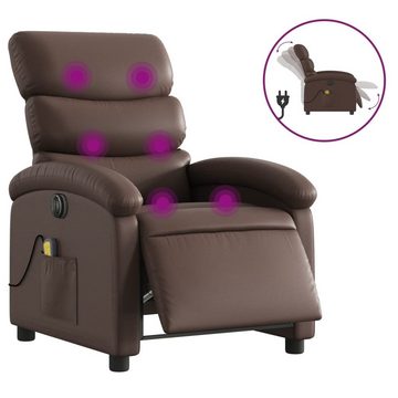 vidaXL Sessel Massagesessel Elektrisch Braun Kunstleder (1-St)