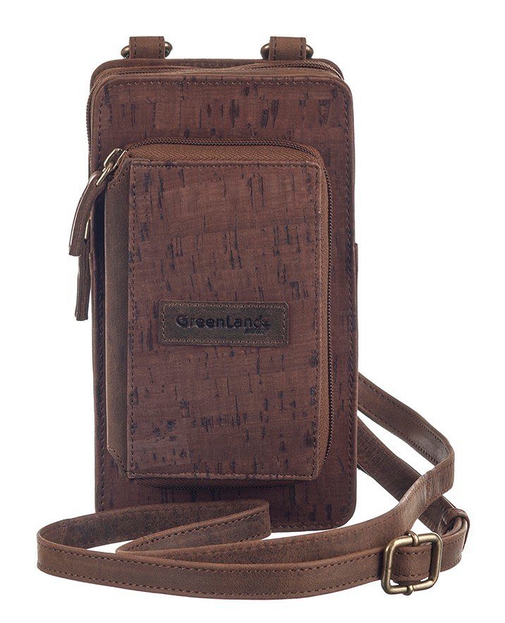 mit Geldbörse NATURE aufgesetzter Handytasche Nature GreenLand leather-cork,