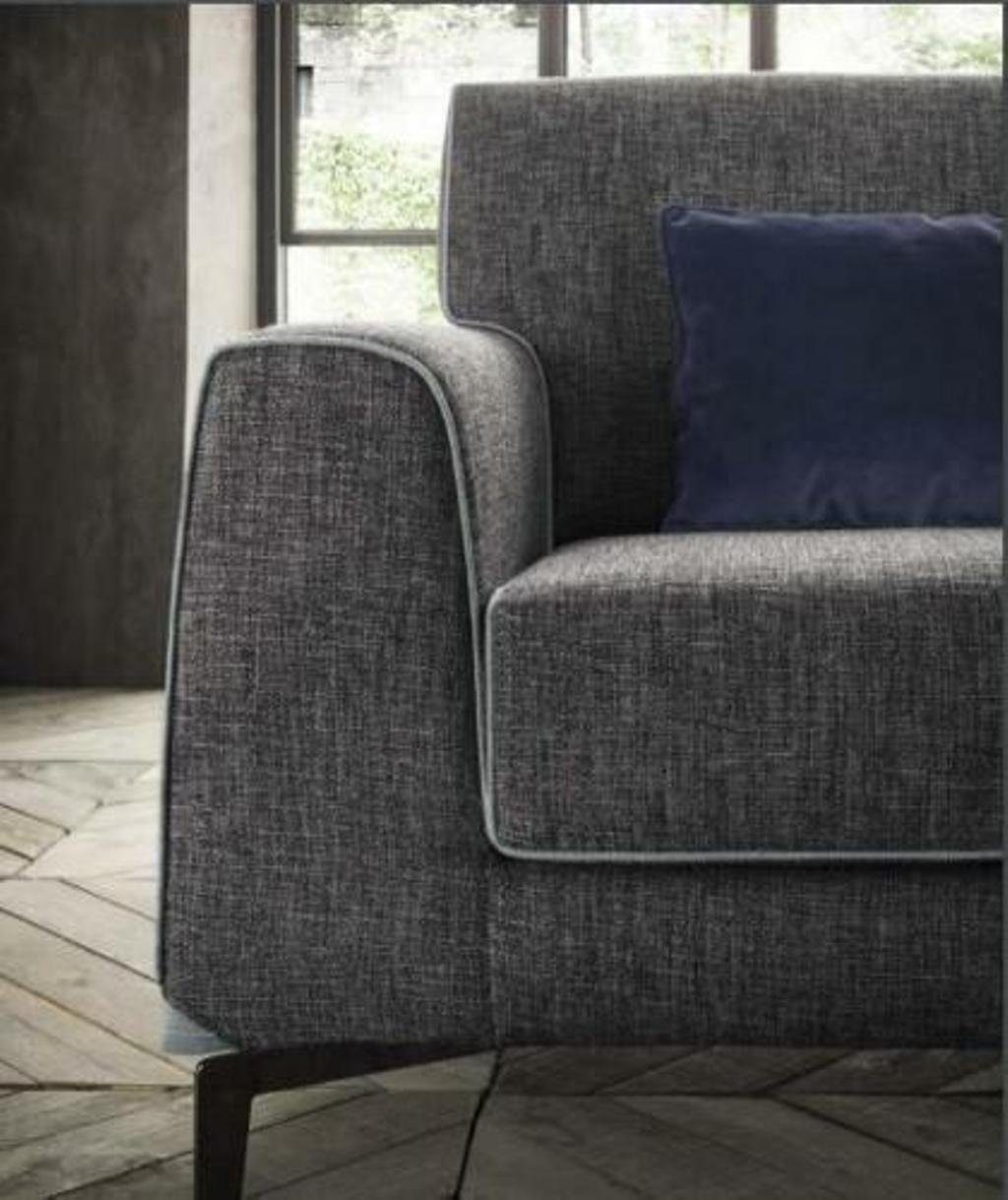 Stoff Made in Sofa Design Grau Sofa, Couch Modern Sitzer Europe JVmoebel 3-Sitzer 3