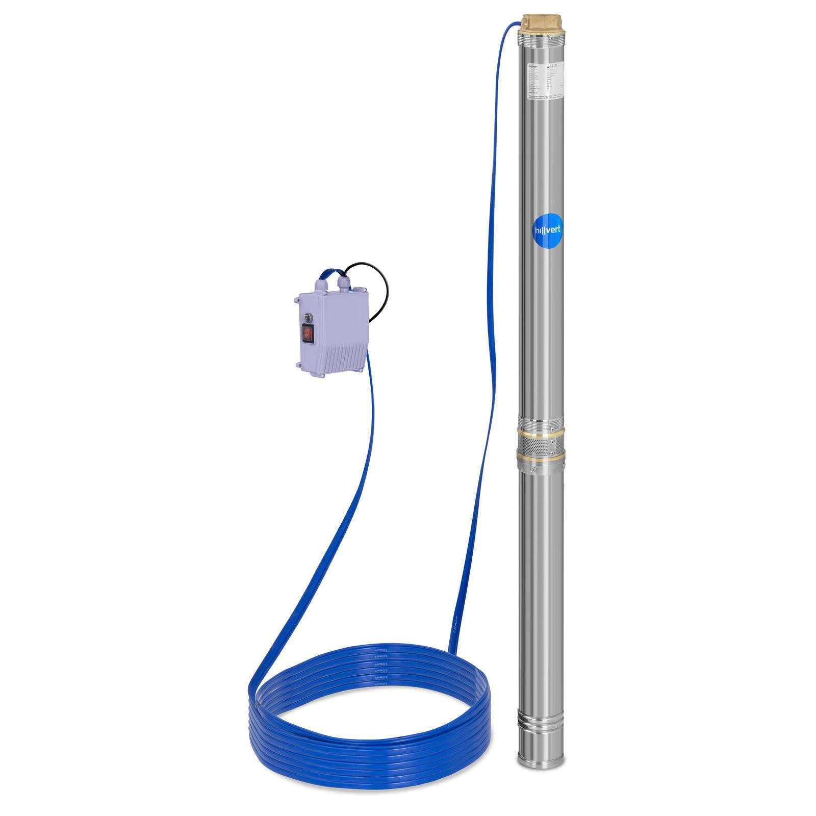 Tiefbrunnenpumpe 10.800 l/h Tauchpumpe 2200 W Wasserpumpe Förderhöhe 91 m Kabel 20 m
