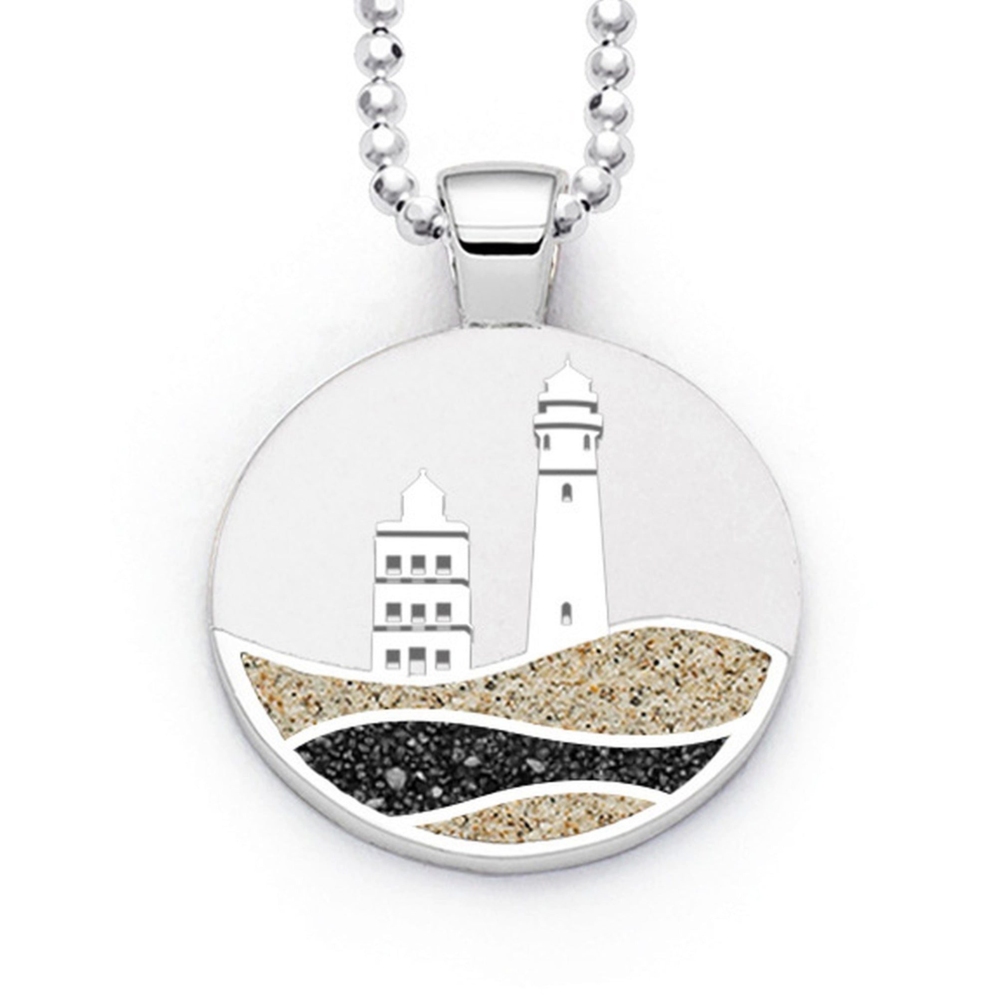 Kettenanhänger DUR Schmuck: Anhänger "Kap Arkona" mit Strandsand und Lavasand; P4752