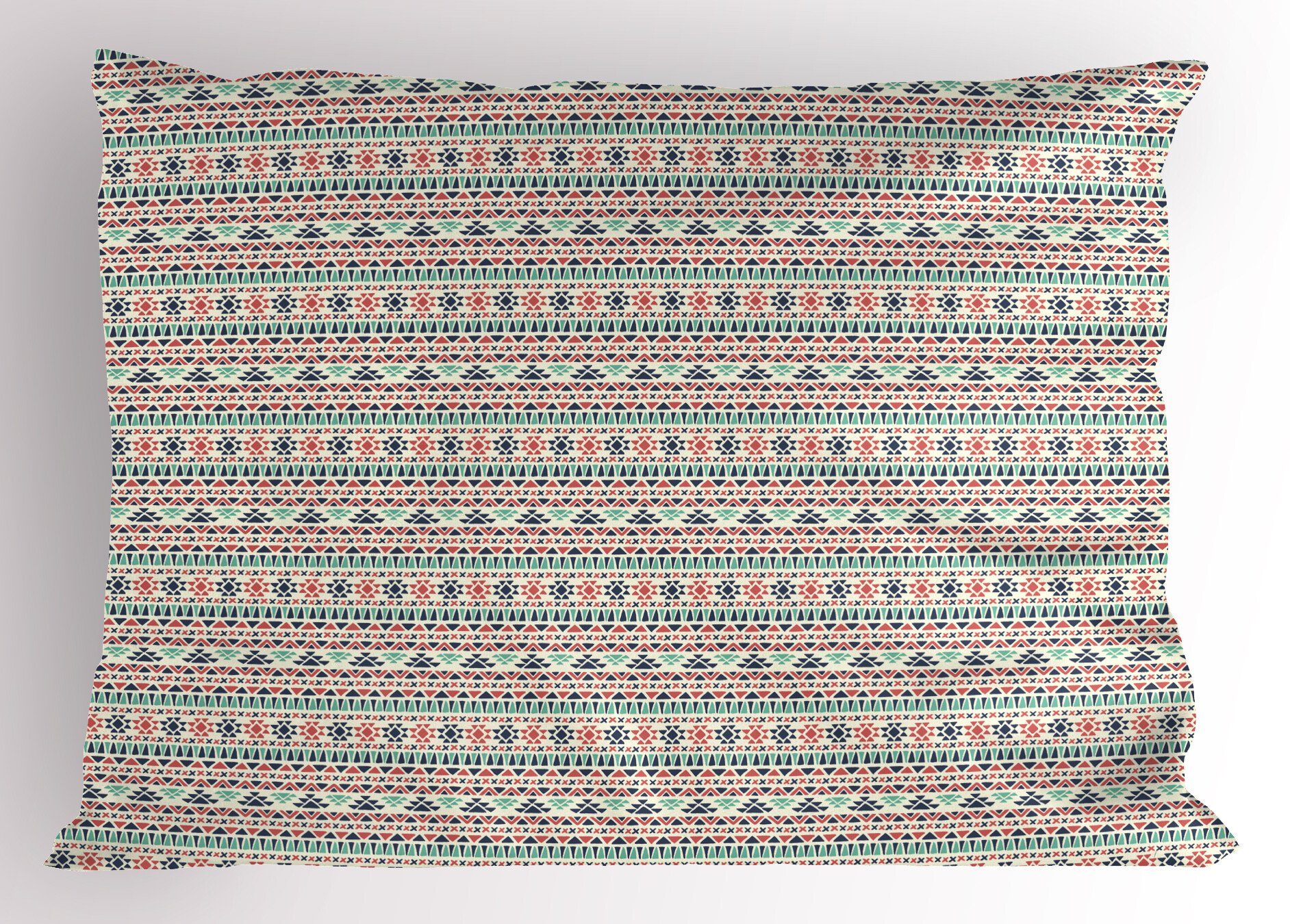 geometrisches Kissenbezüge Gedruckter Kopfkissenbezug, Muster Standard Size Abakuhaus Dekorativer Kultur (1 Stück), aztekisch