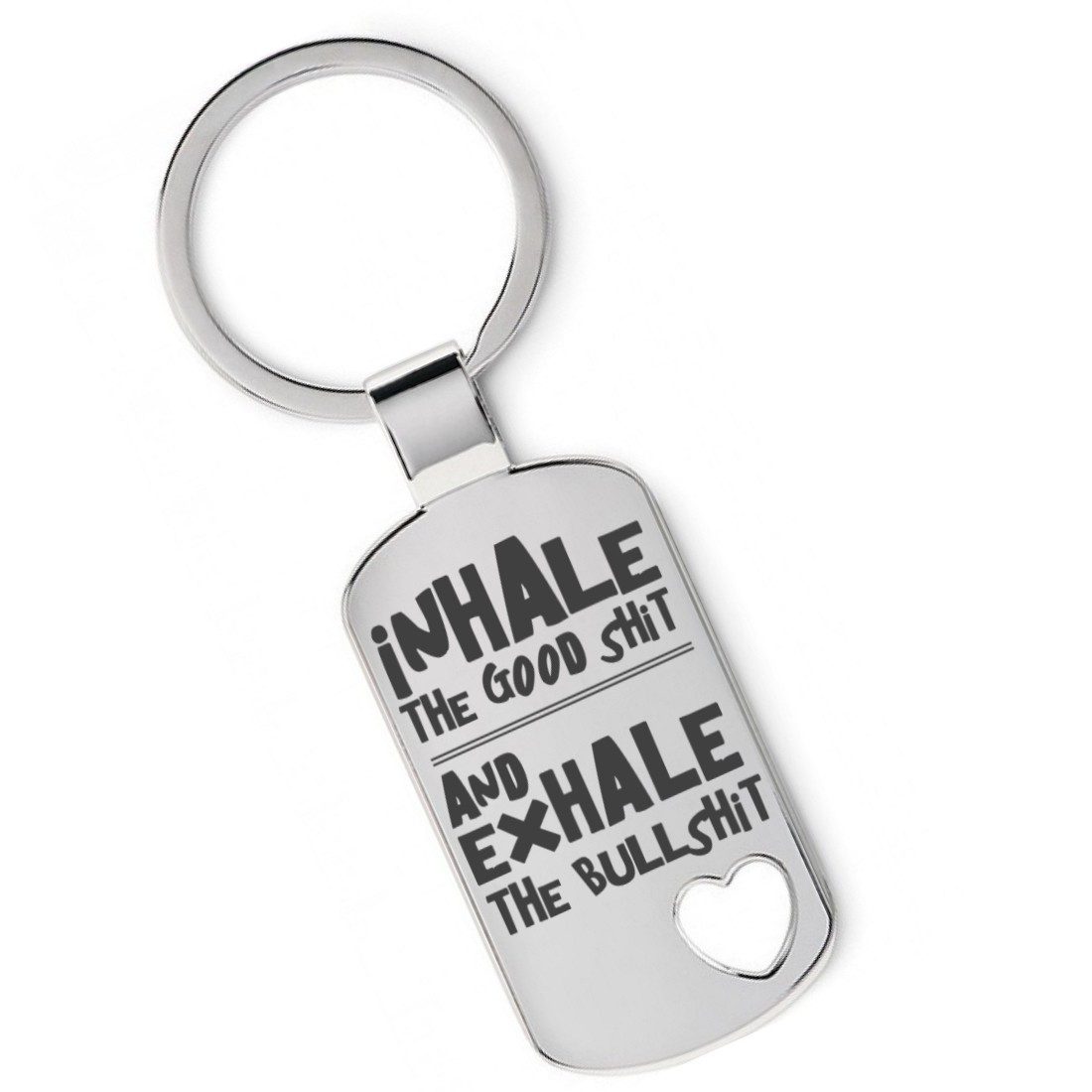 Lieblingsmensch Schlüsselanhänger Inhale - Exhale - ein tolles Geschenk & Glücksbringer (Schlüsselanhänger mit Gravur, inklusive Schlüsselring), Robuste und filigrane Lasergravur
