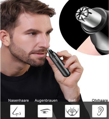 Coonoor Nasen- und Ohrhaartrimmer USB Wiederaufladbar Nasenhaartrimmer, IPX7 Wasserdichte Doppelklingen, hoher Drehgeschwindigkeit