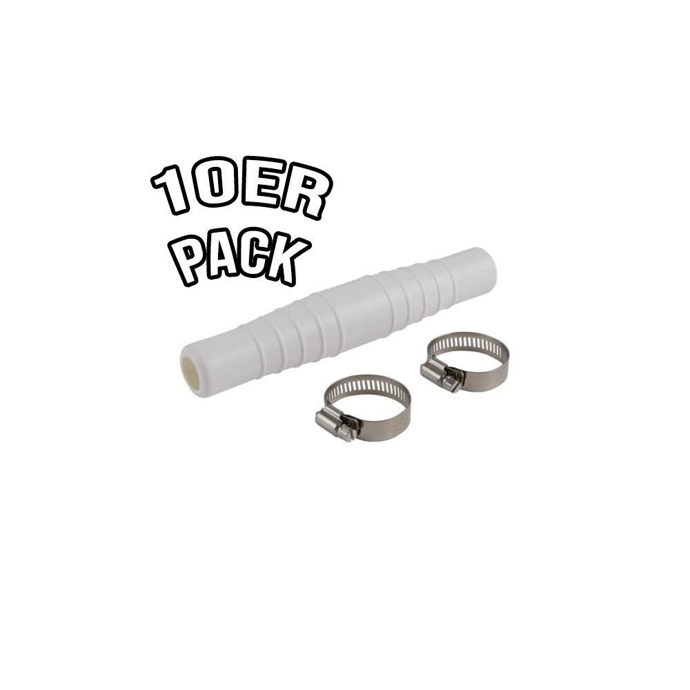 Fiducia Schlauchtülle [10erpack] Schlauchtülle mit 2 Schellen Tülle Verbinder, (10-tlg), Fitting Schlauch Pool Teich 32 38mm