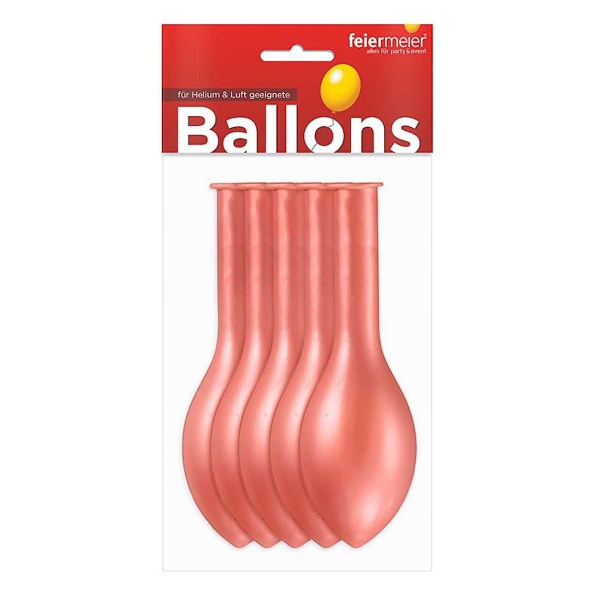 feiermeier Latexballon Latexballon Uni Metallic FM ca.30/33cmØ/5St. Roseg